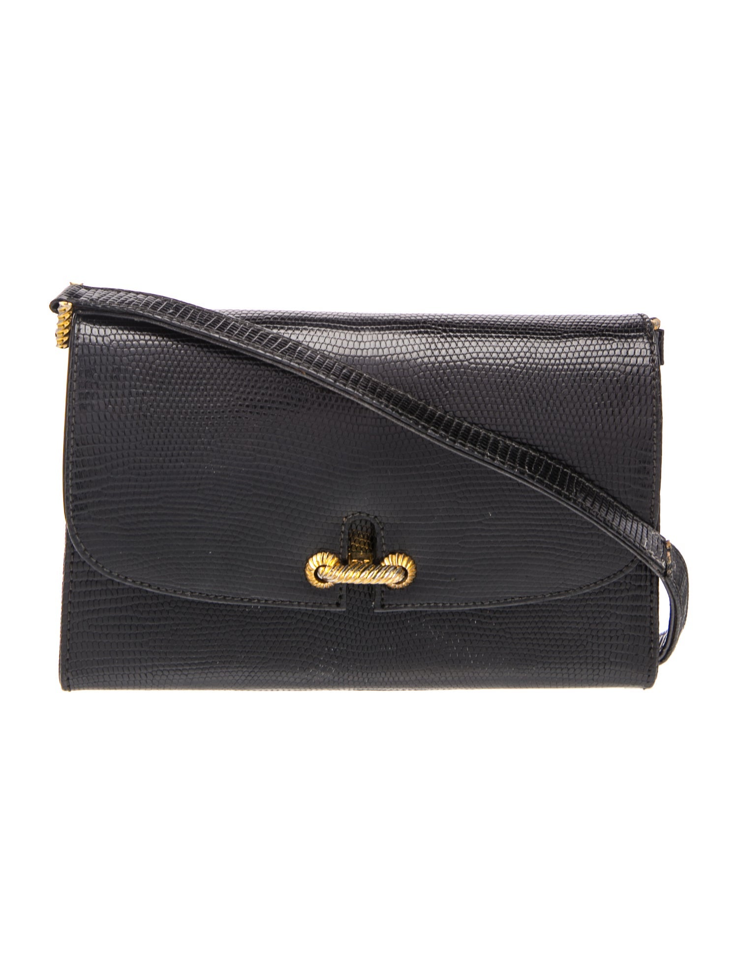 Leather lizard-skin leather shoulder Vintage