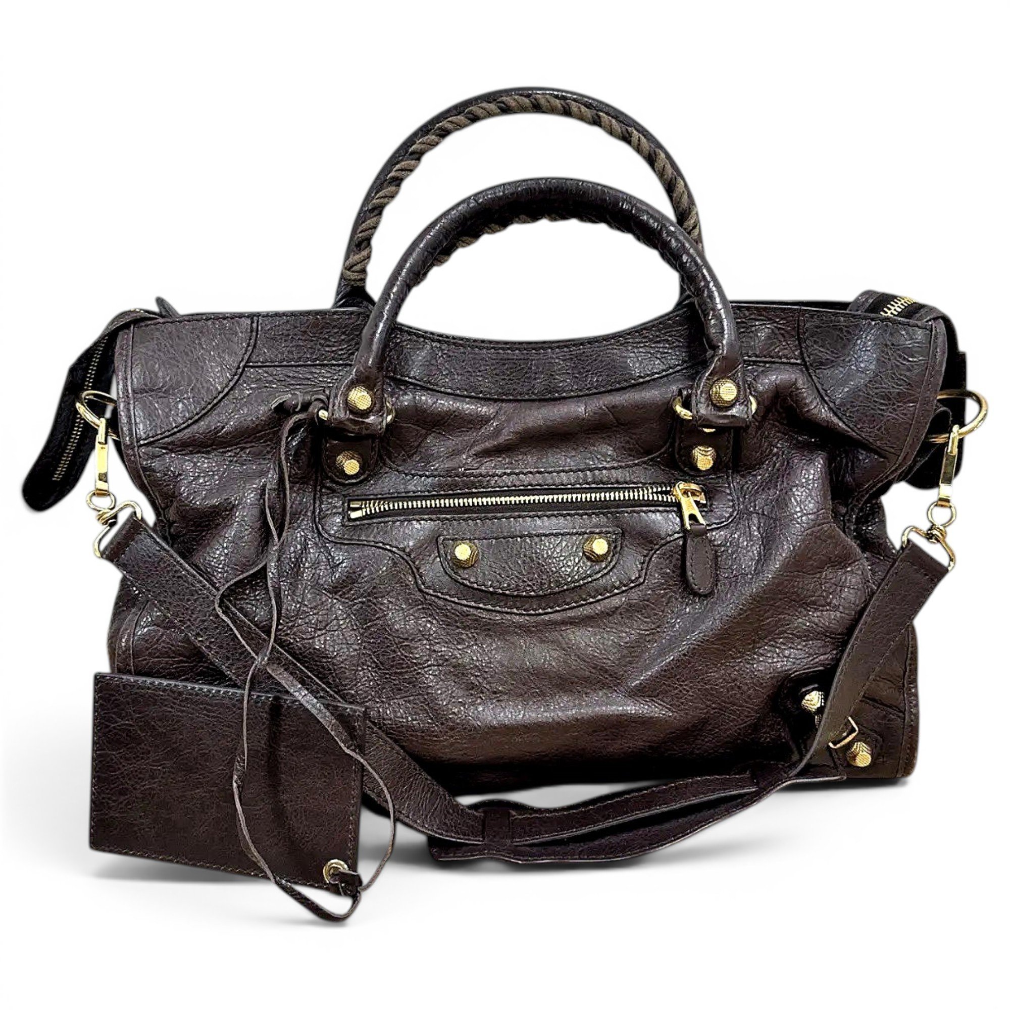 City leather handbag