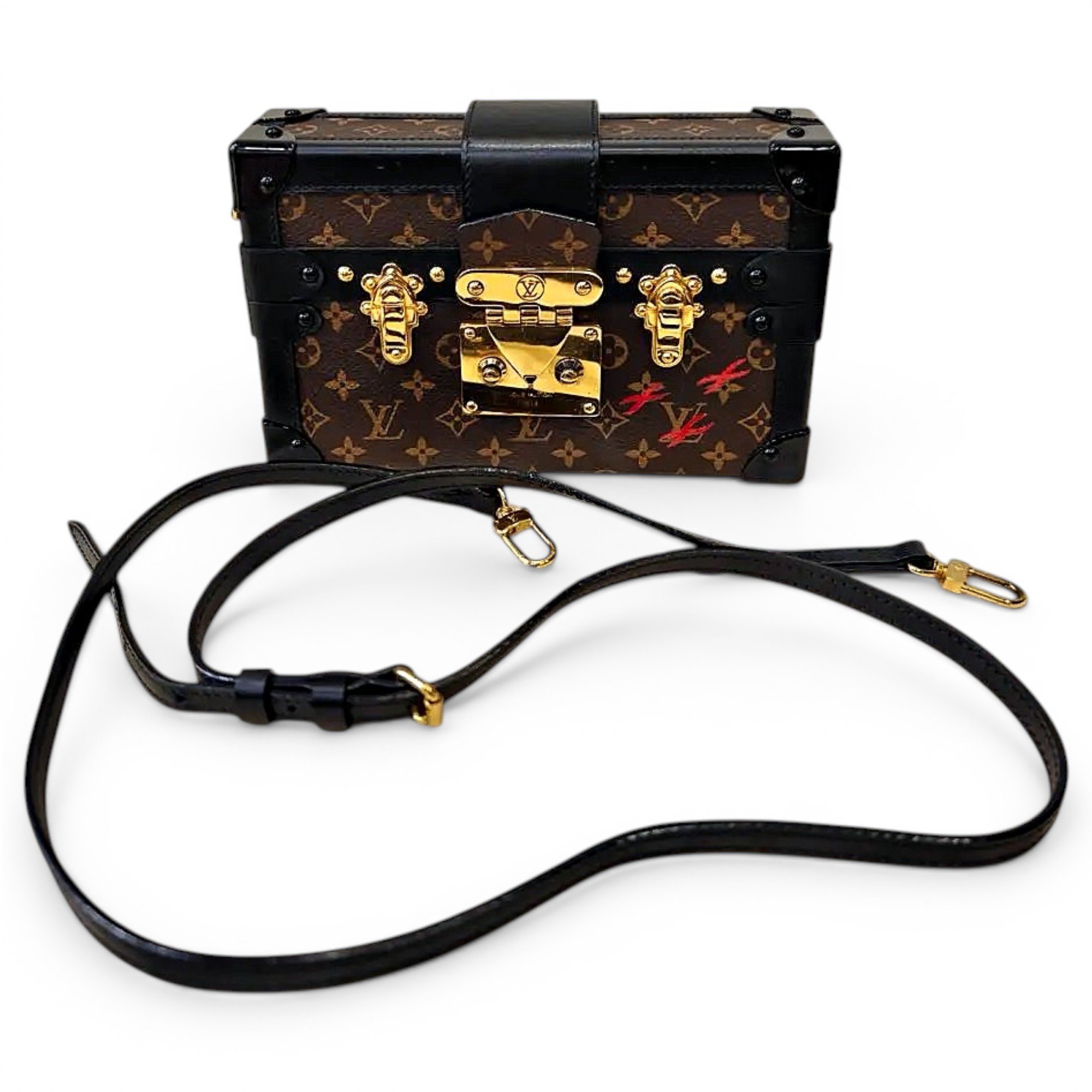 Petite Malle vinyl crossbody bag