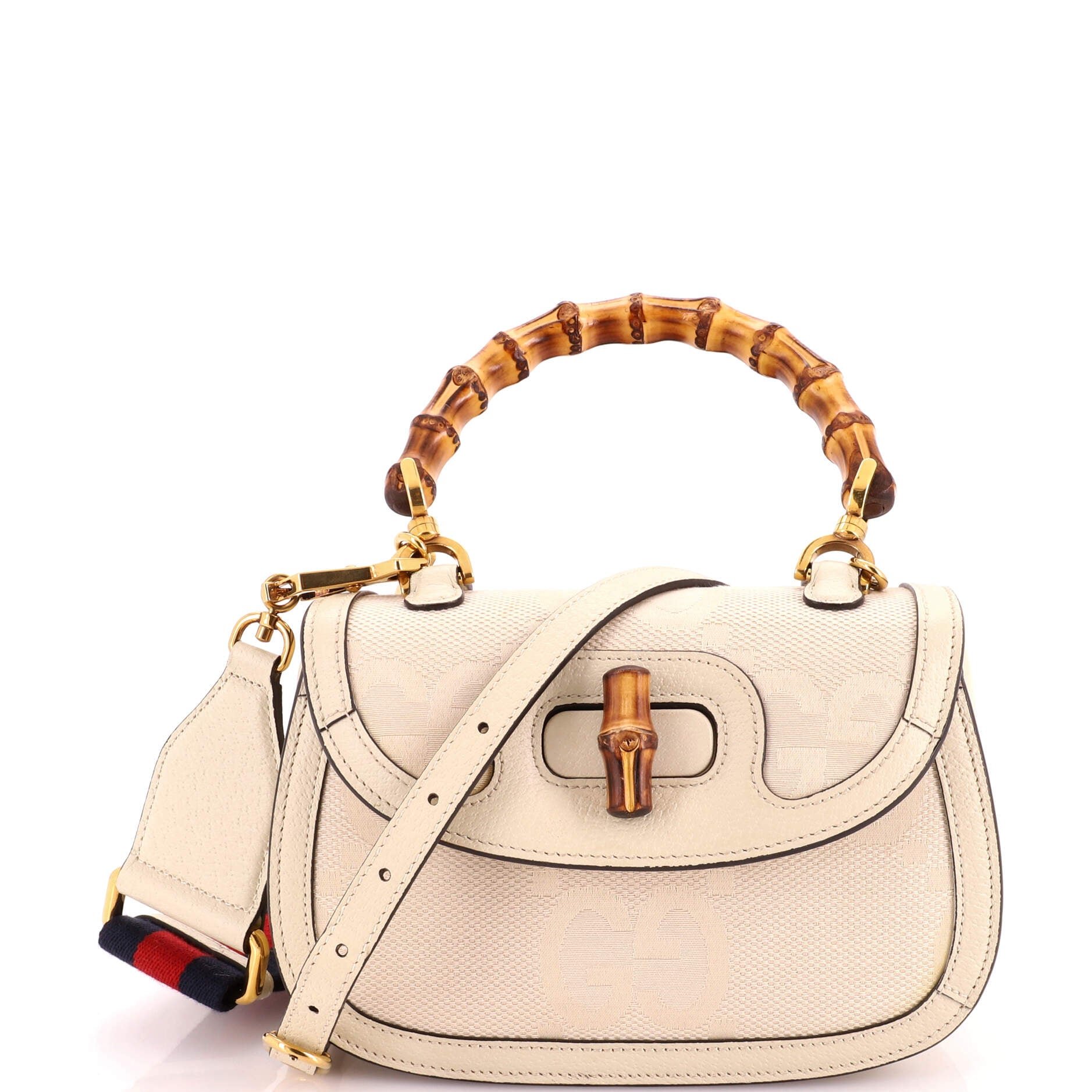 Bamboo 1947 Top Handle Bag Jumbo GG Canvas Small