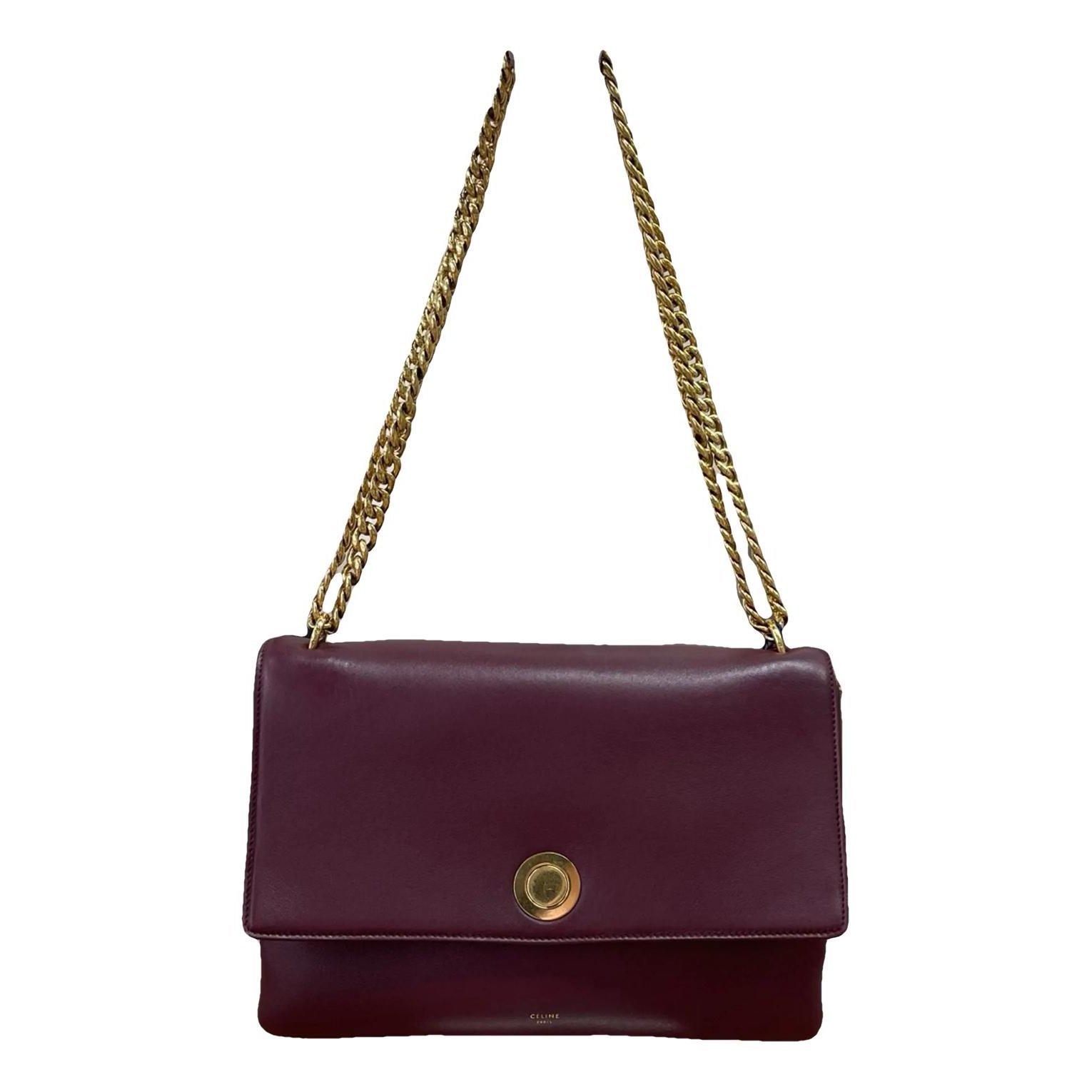 Case flap leather handbag