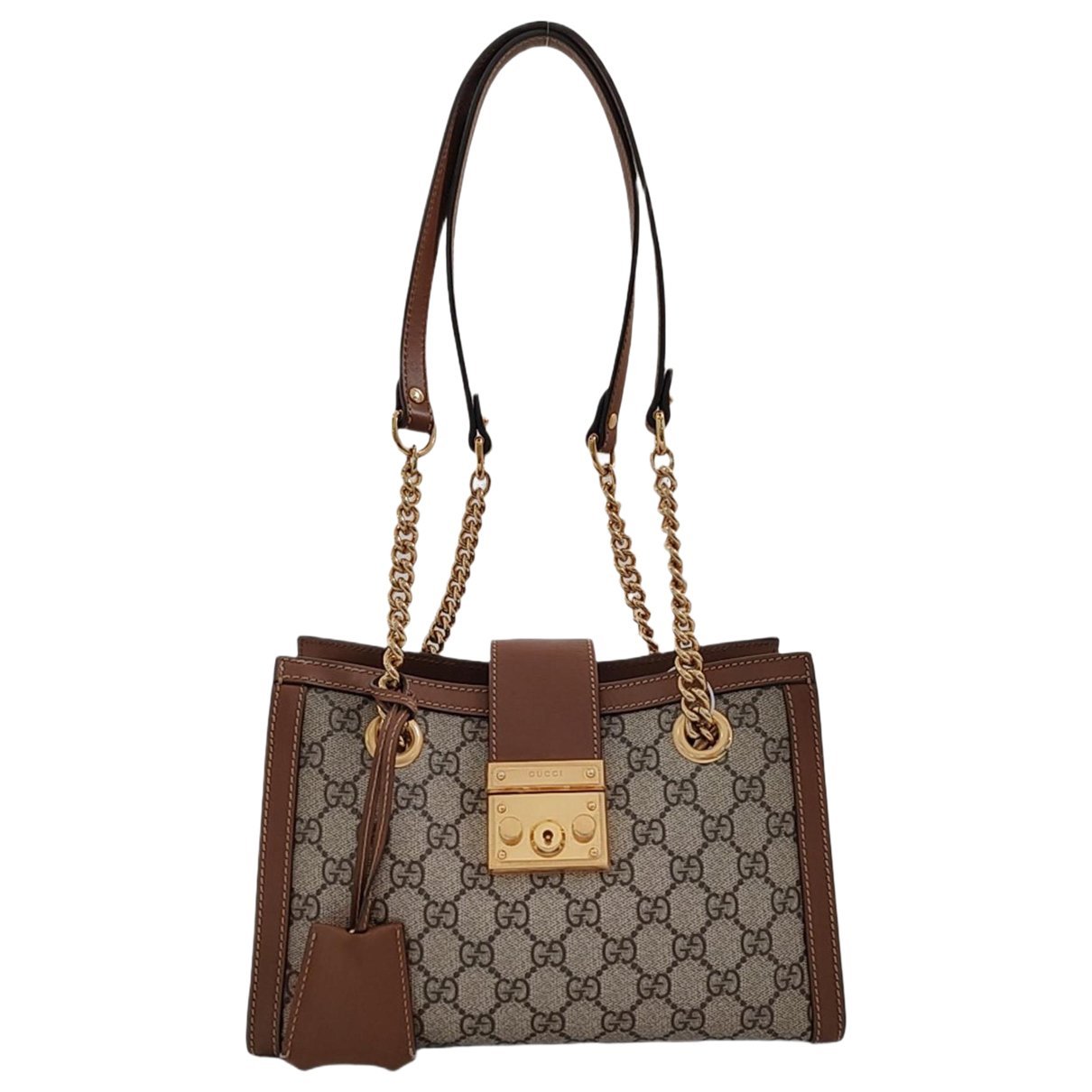 Padlock leather handbag