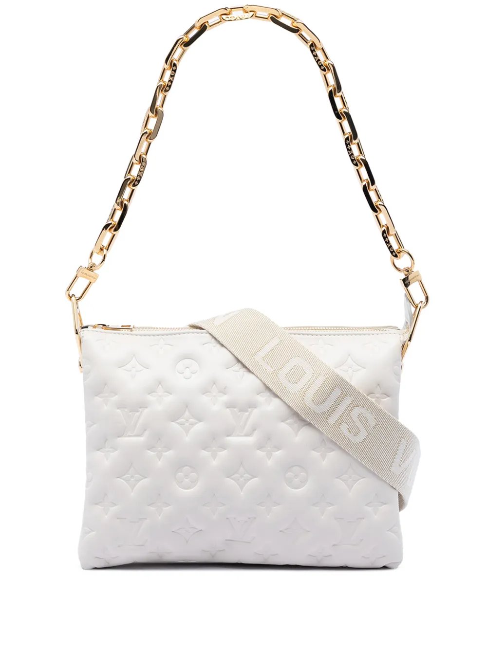 2021-2026 Monogram Embossed Puffy Lambskin Coussin PM satchel