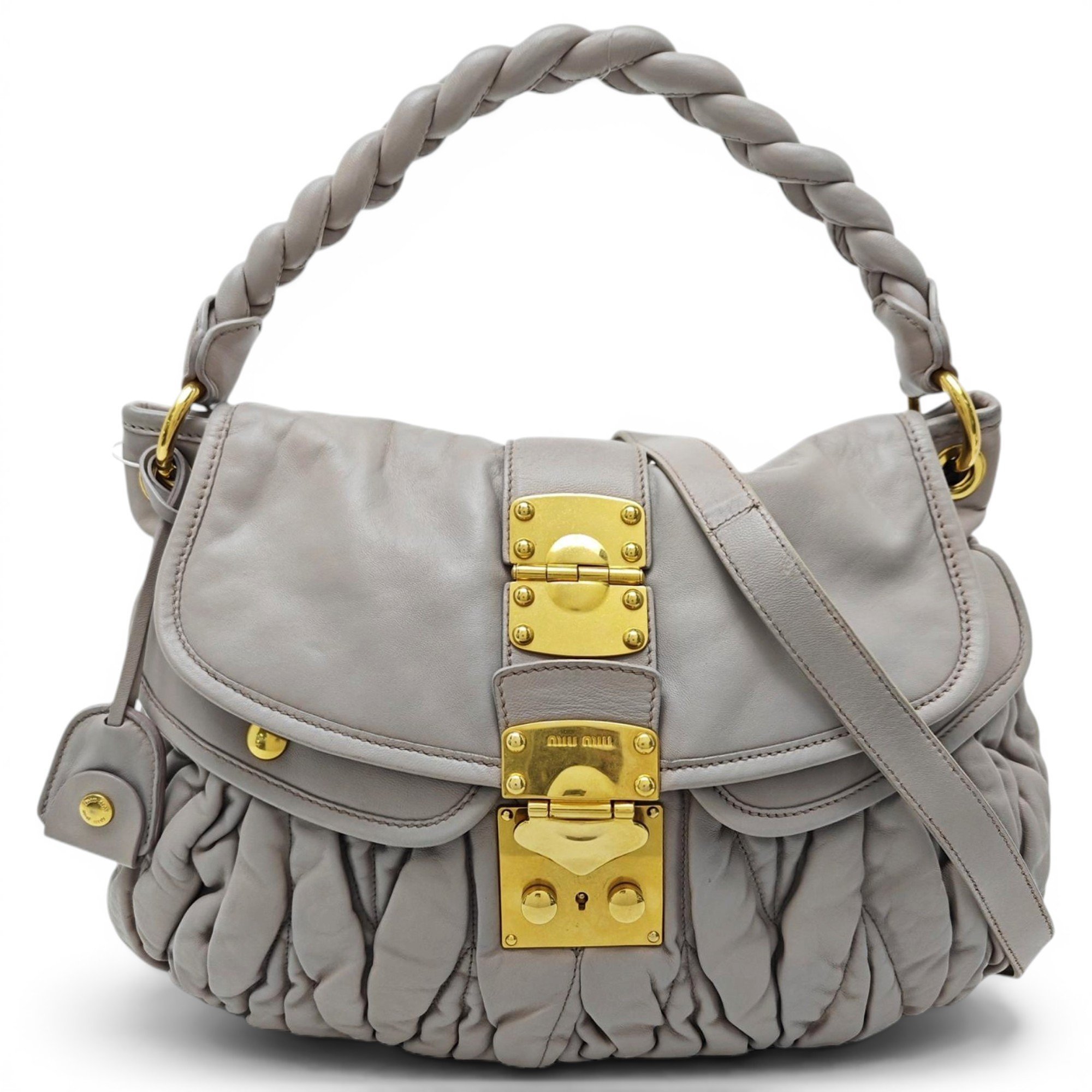 Coffer leather handbag