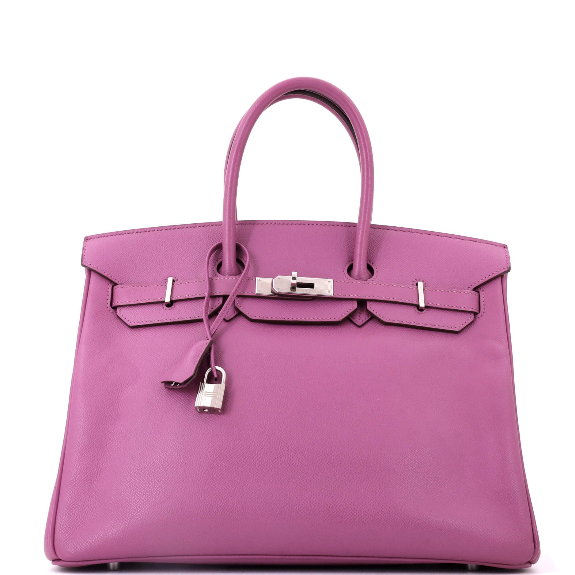 Birkin Handbag Cyclamen Epsom with Palladium Hardware 35