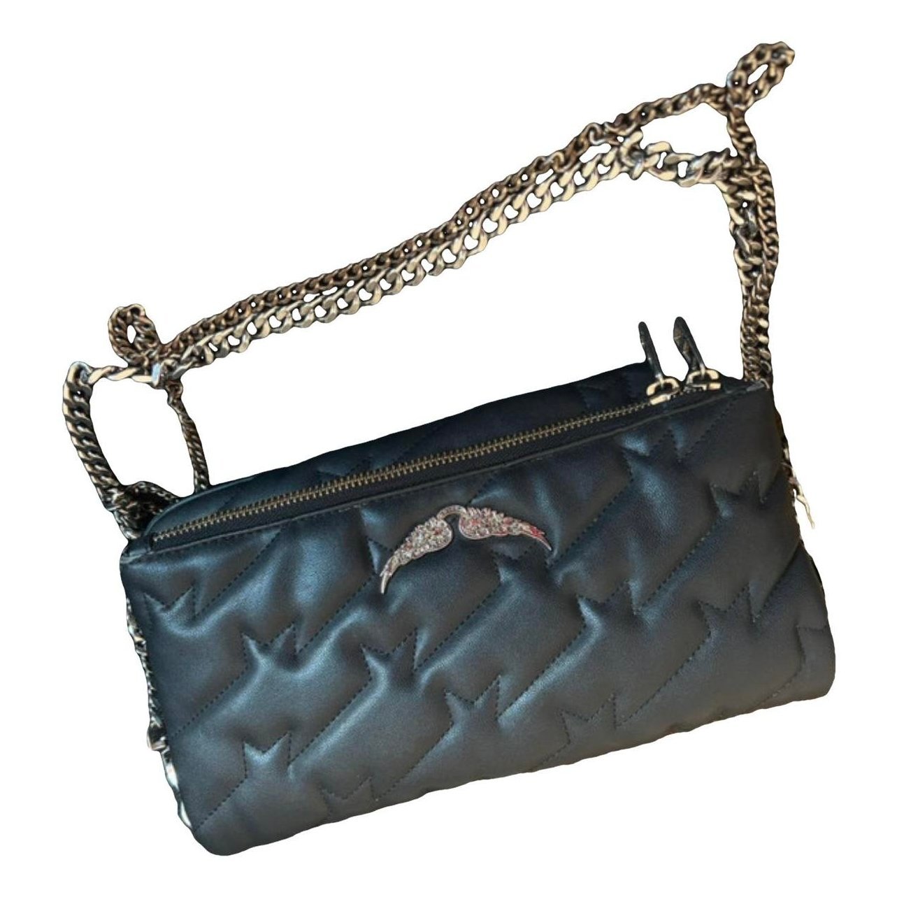 Rock leather clutch bag