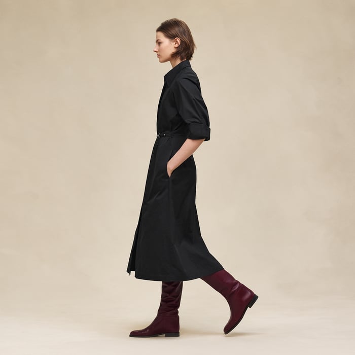 Noir Robe Chemise Équestre