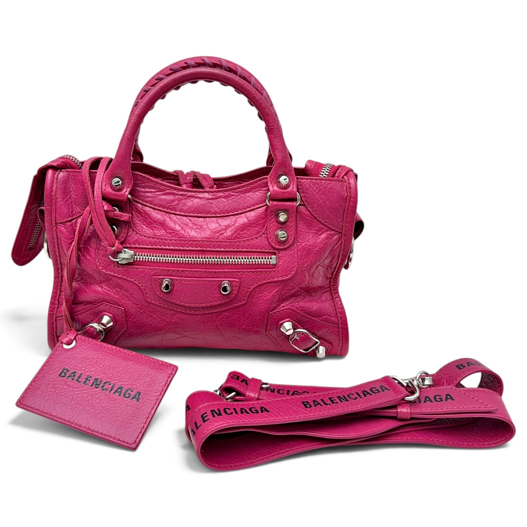 City leather handbag