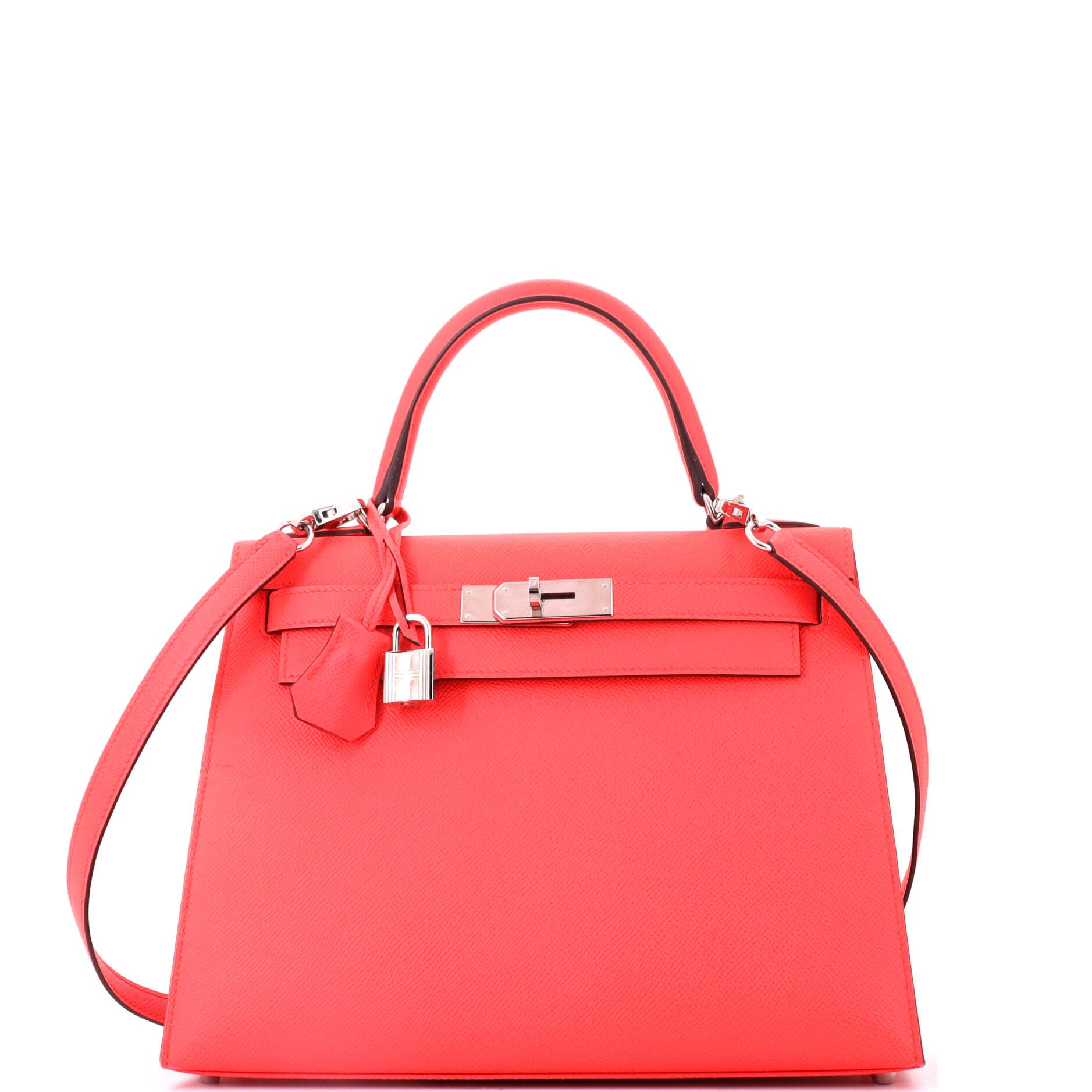 Hermes Kelly Handbag Rose Texas Epsom with Palladium Hardware 28
