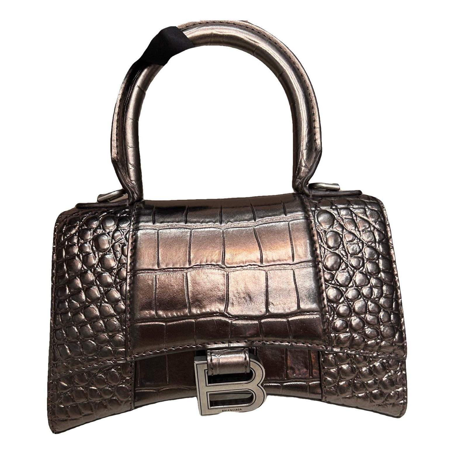 Hourglass leather handbag