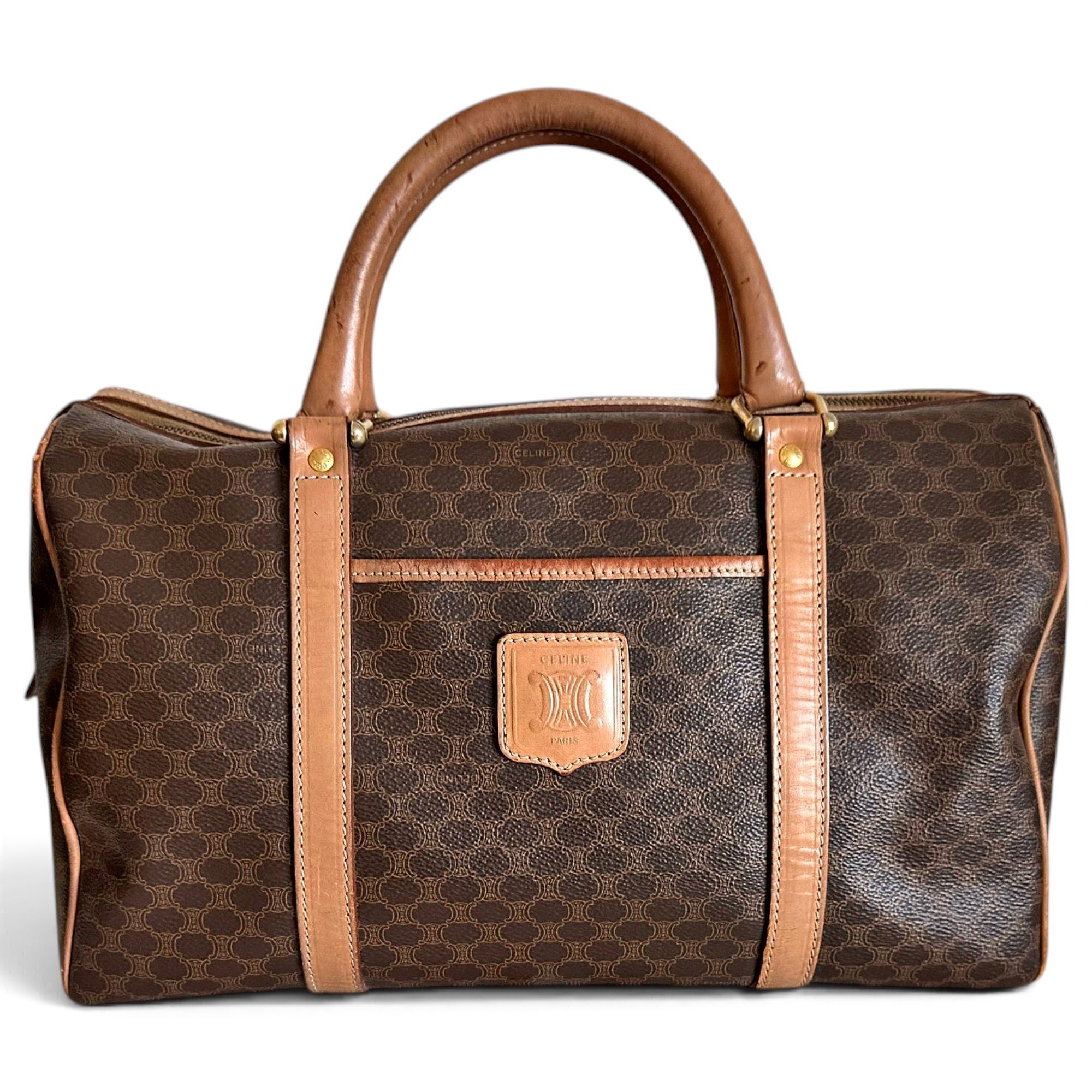 Clasp leather bowling bag