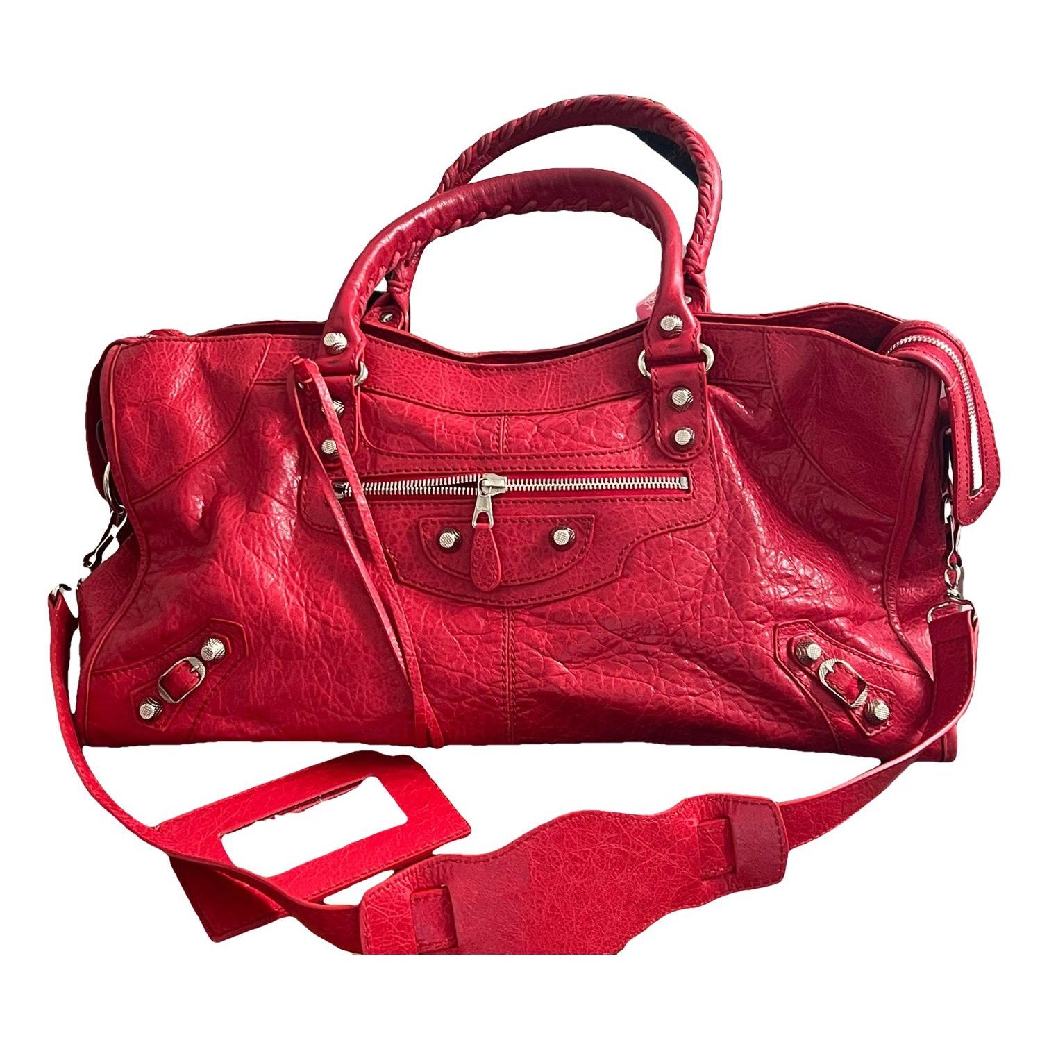City leather handbag