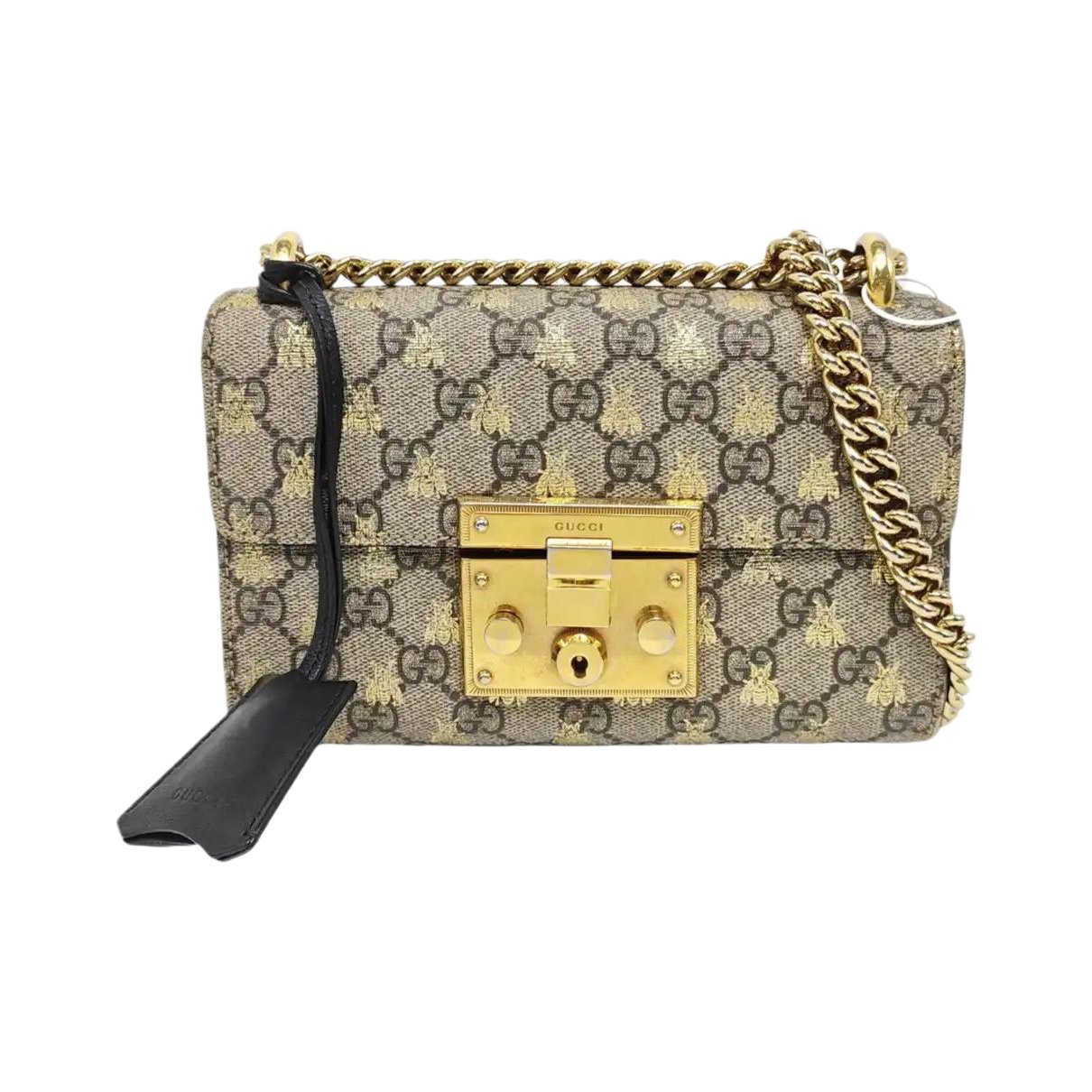 Padlock leather handbag