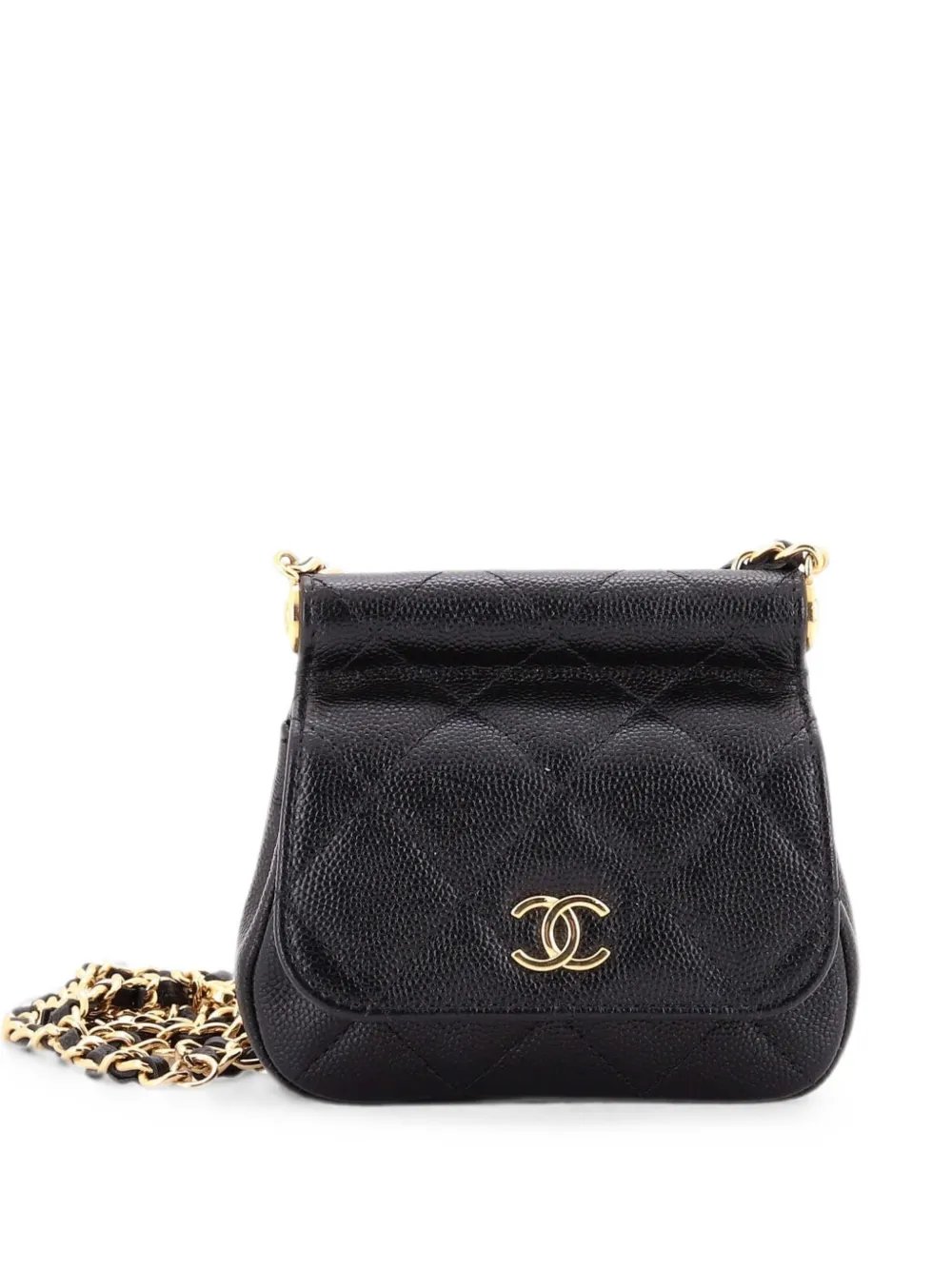 Bar Clutch on Chain Quilted Caviar Mini crossbody bag