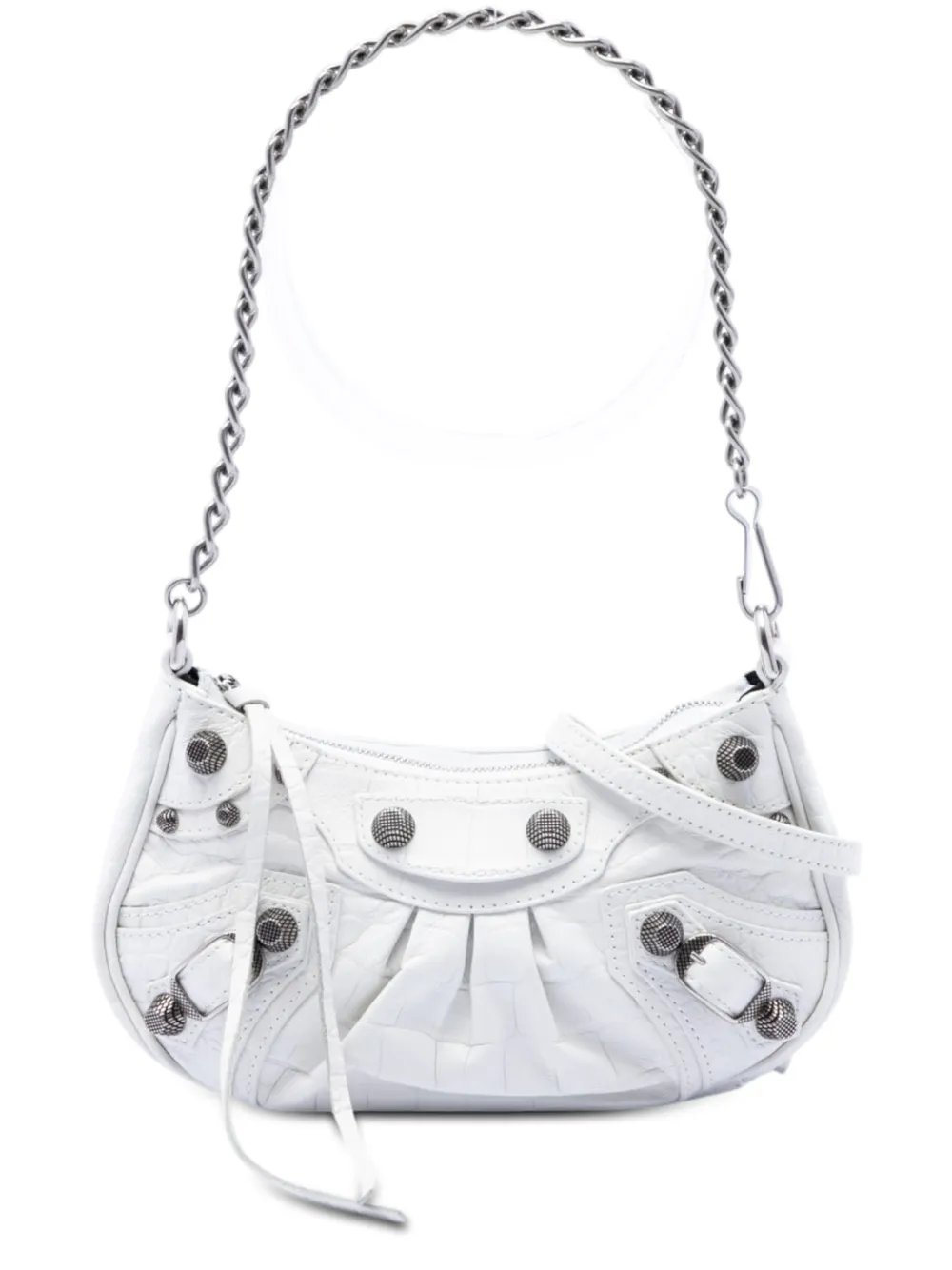 Balenciaga 2022 Mini Embossed Leather Motocross Le Cagole satchel