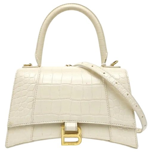 Hourglass leather handbag