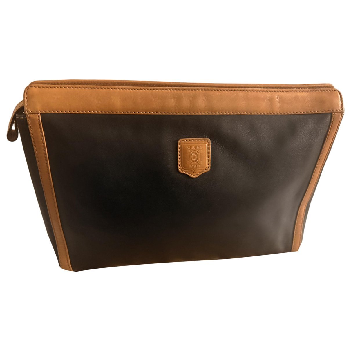 Triomphe Vintage leather clutch bag