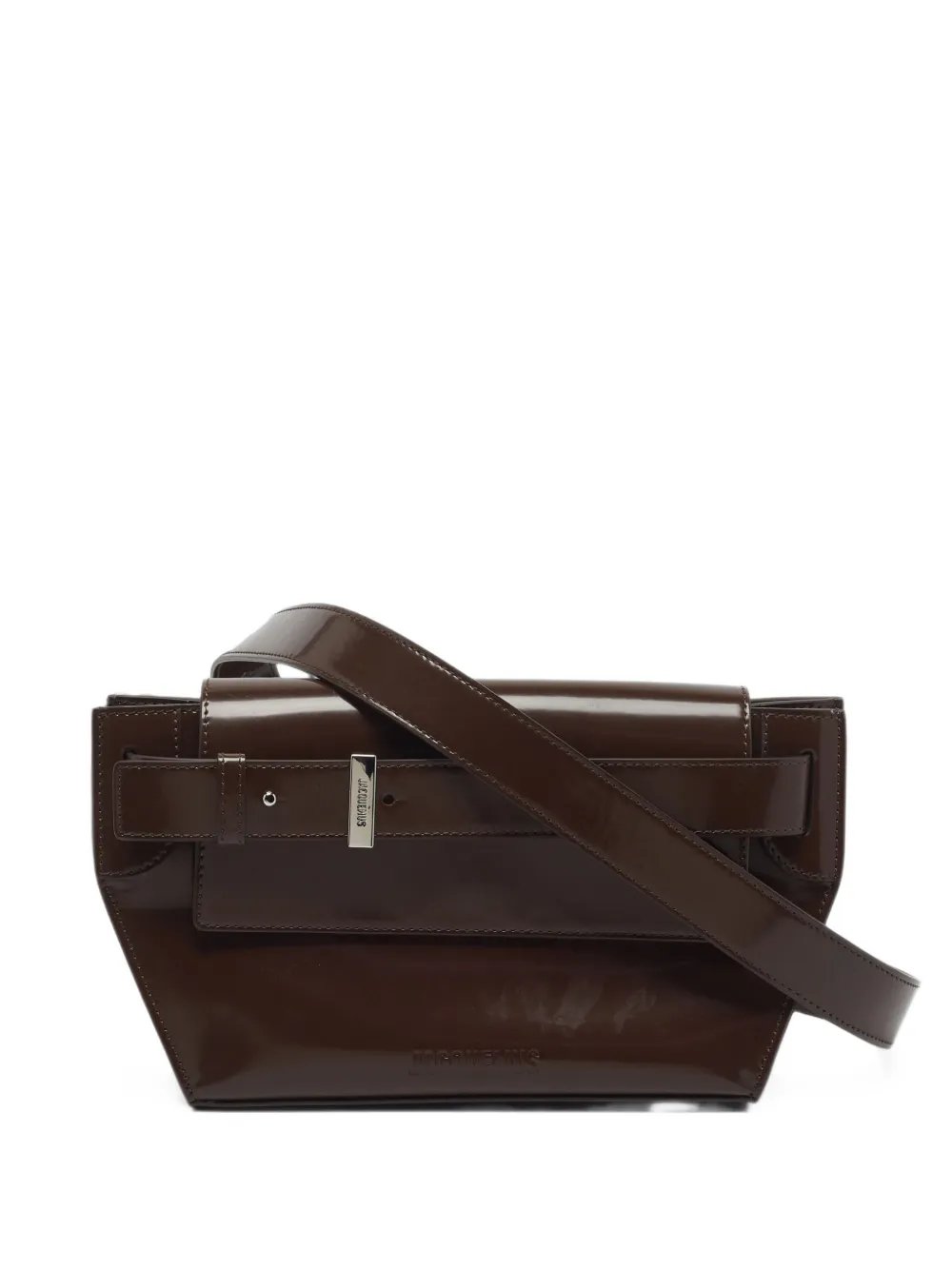 Capri patent leather messenger bag