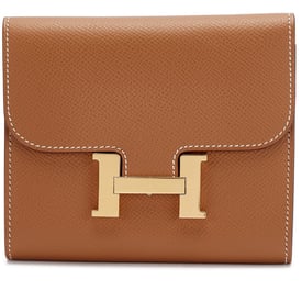 Hermes Gold Epsom Constance Passant Short Wallet Gold Hardware, 2019