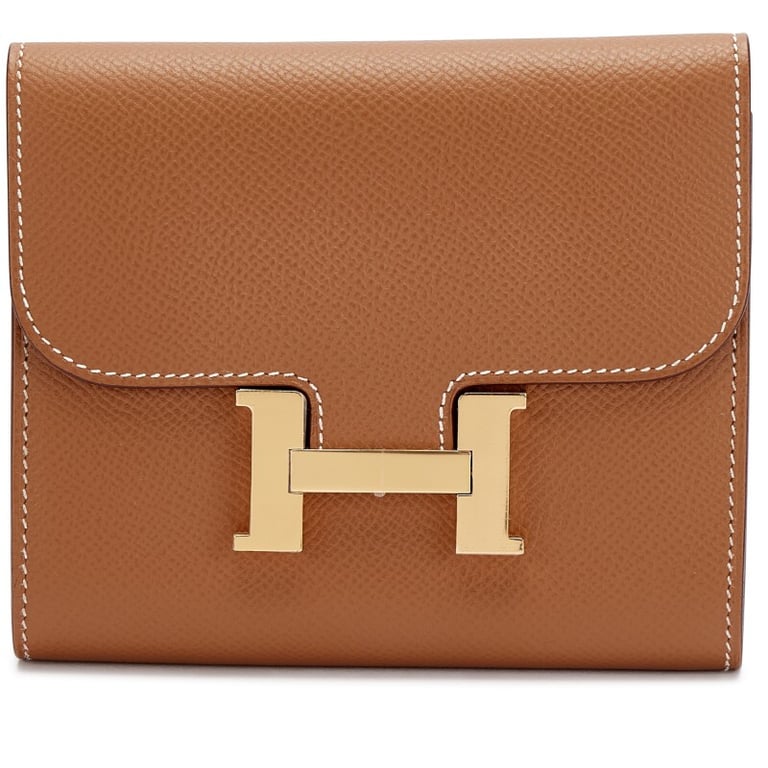 Hermes Gold Epsom Constance Passant Short Wallet Gold Hardware, 2019