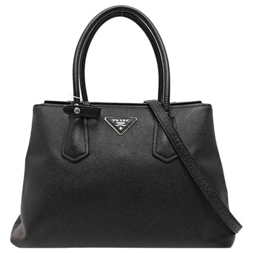 Double leather handbag