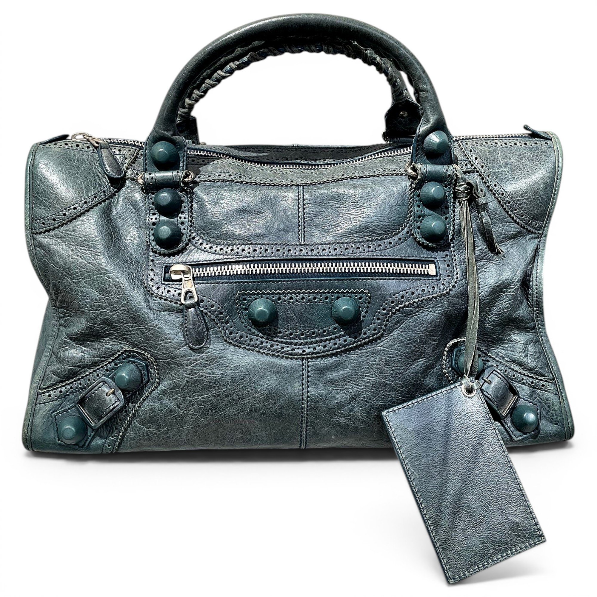 City leather handbag