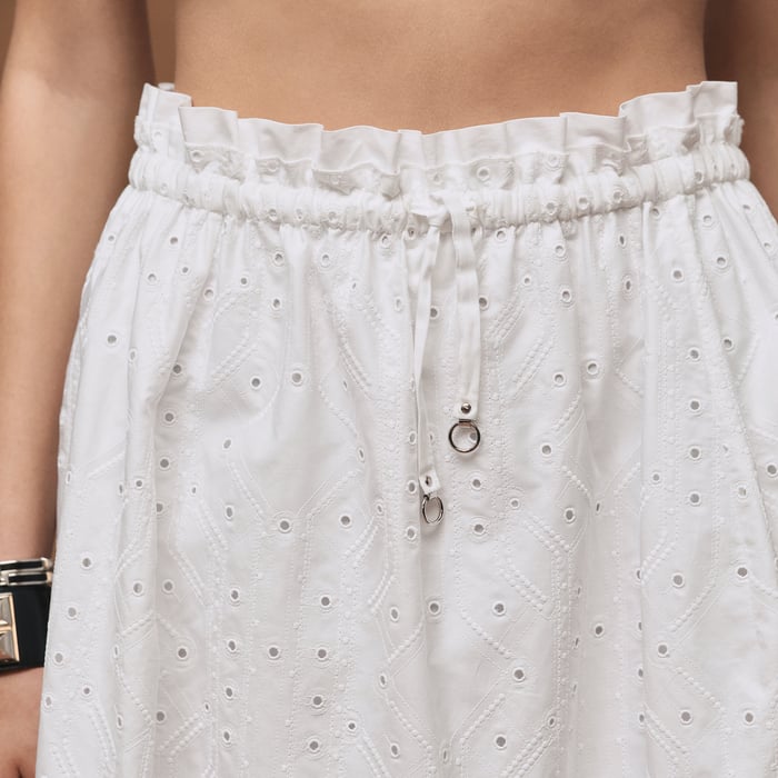 Blanc Embroidered Skirt