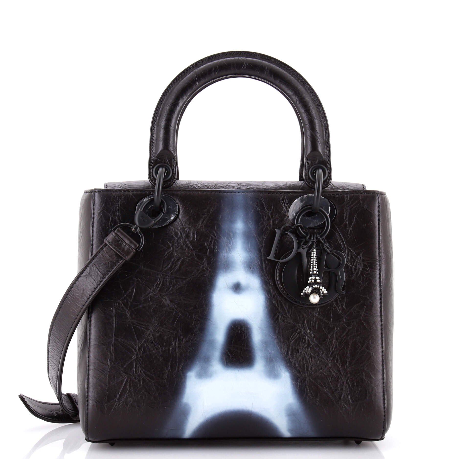 Dior Lady Dior Bag Limited Edition Eiffel Tower Printed Leather Medium