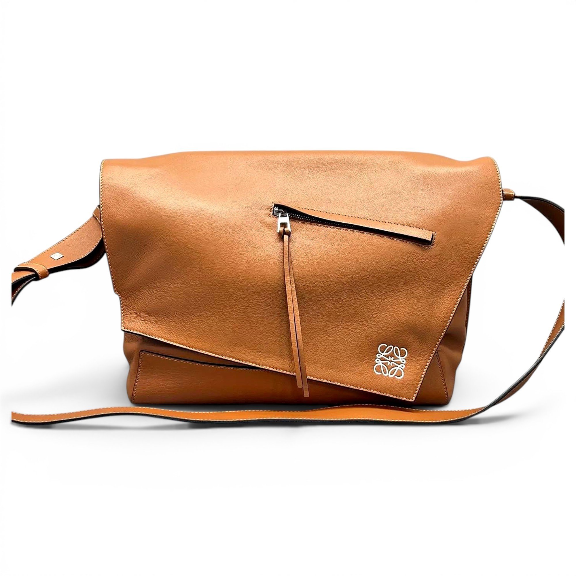 Puzzle leather handbag