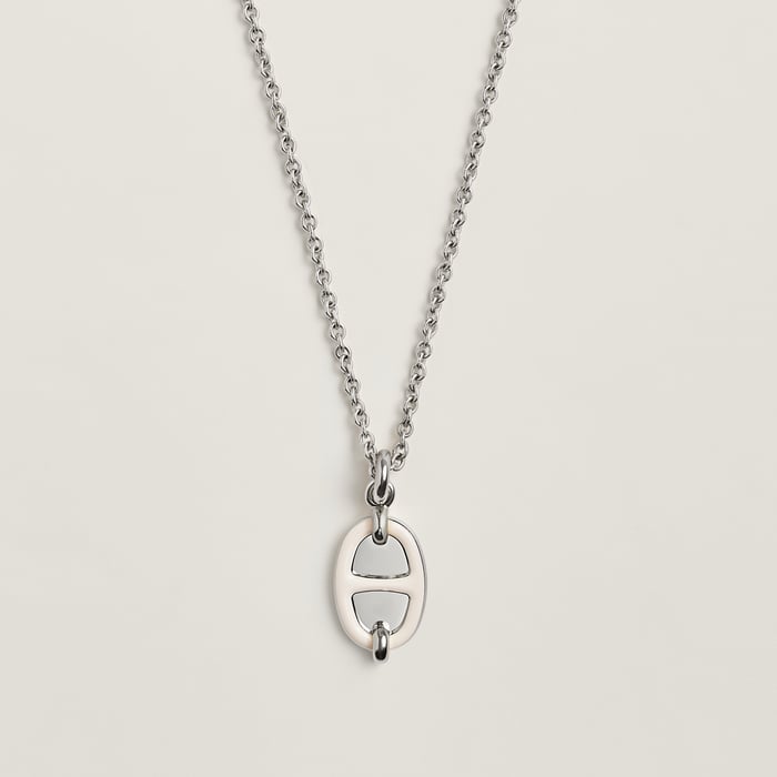 Crème Mini Maillon Pendant, Small Model