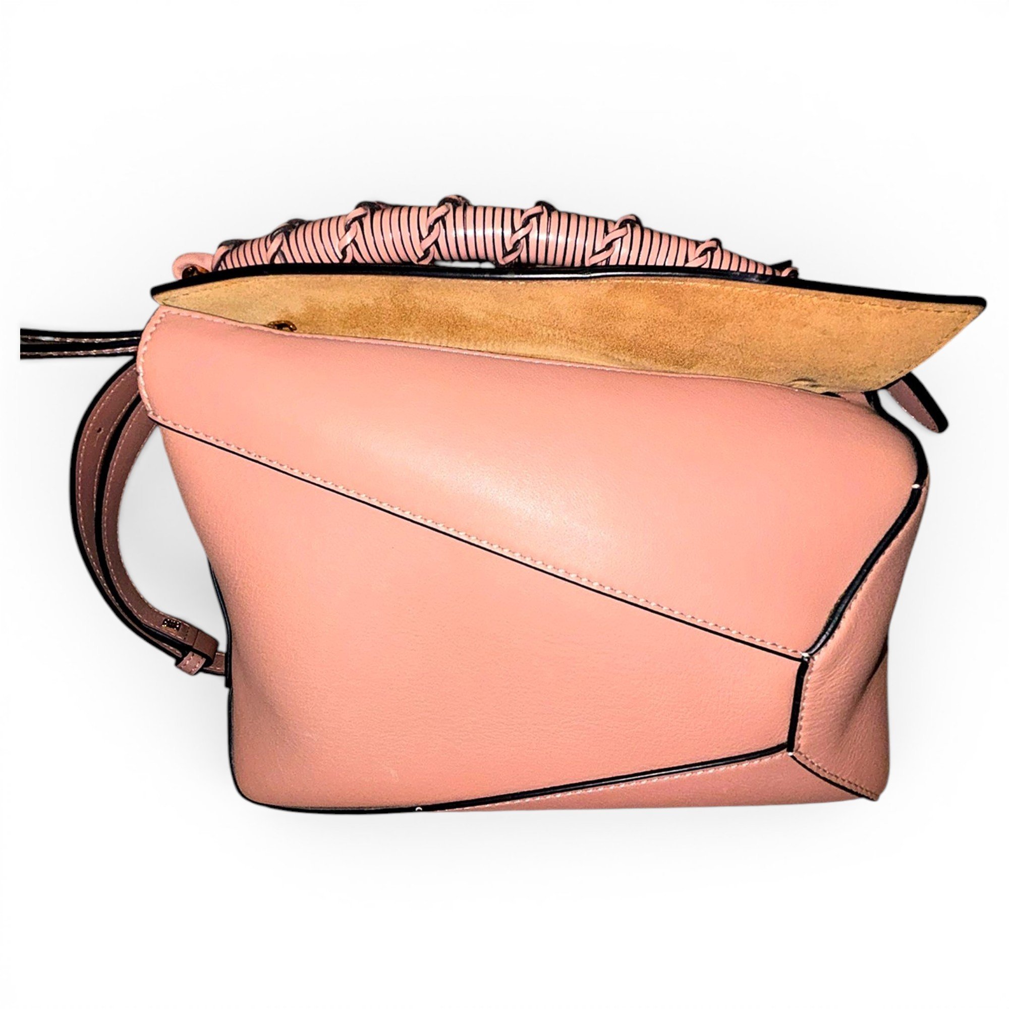 Puzzle leather handbag