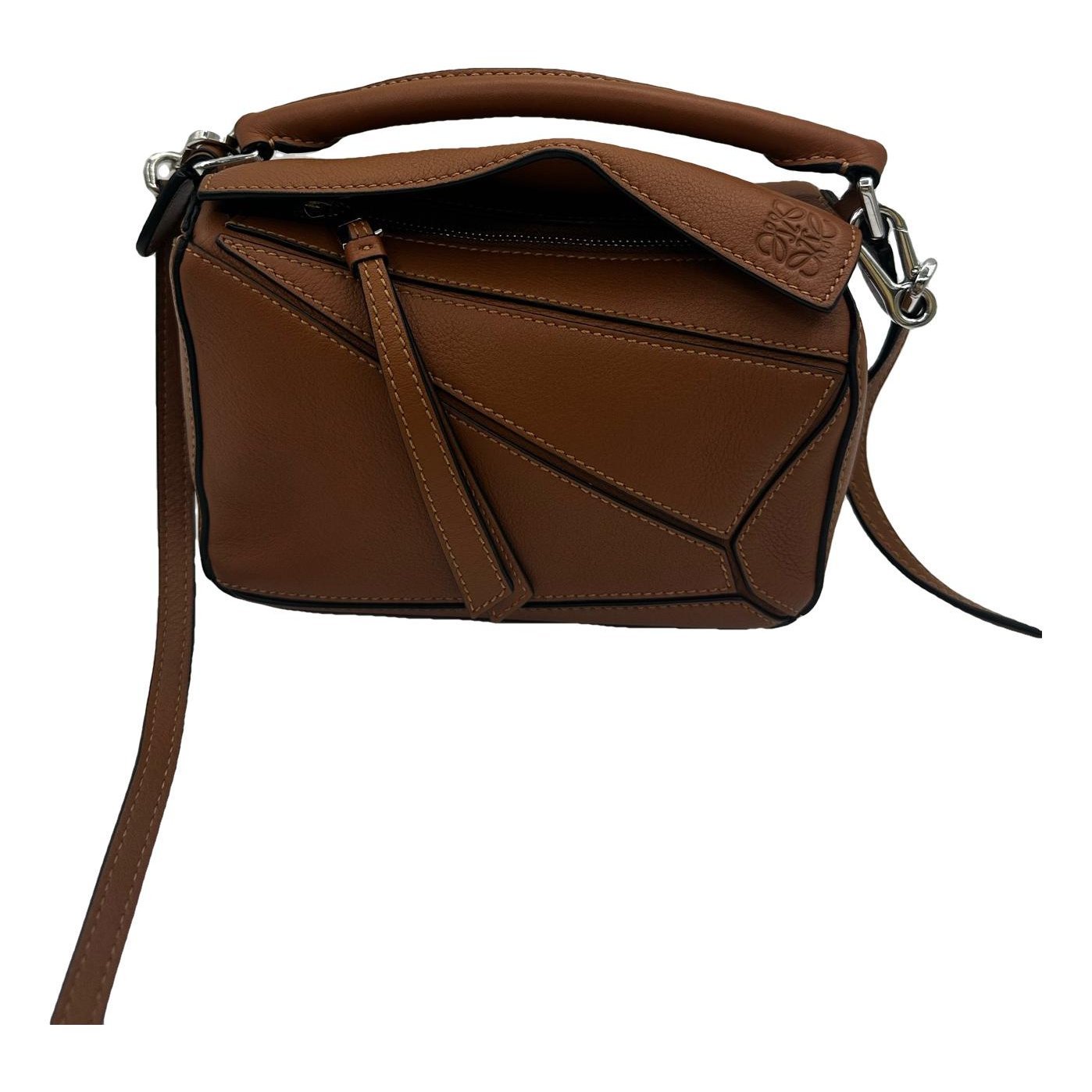 Puzzle leather handbag