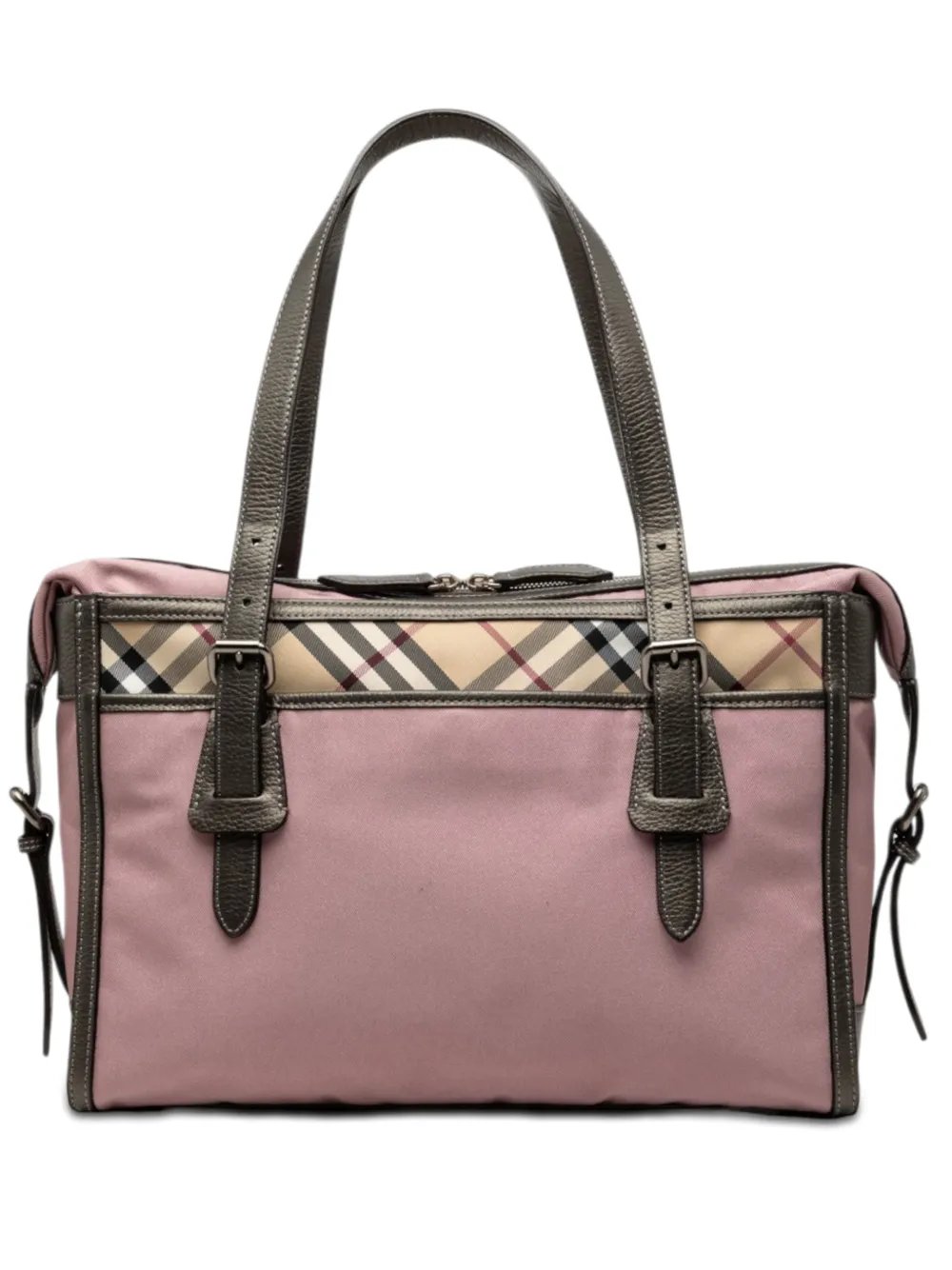 2000-2017 Nova Check and Leather Trimmed Canvas tote bag