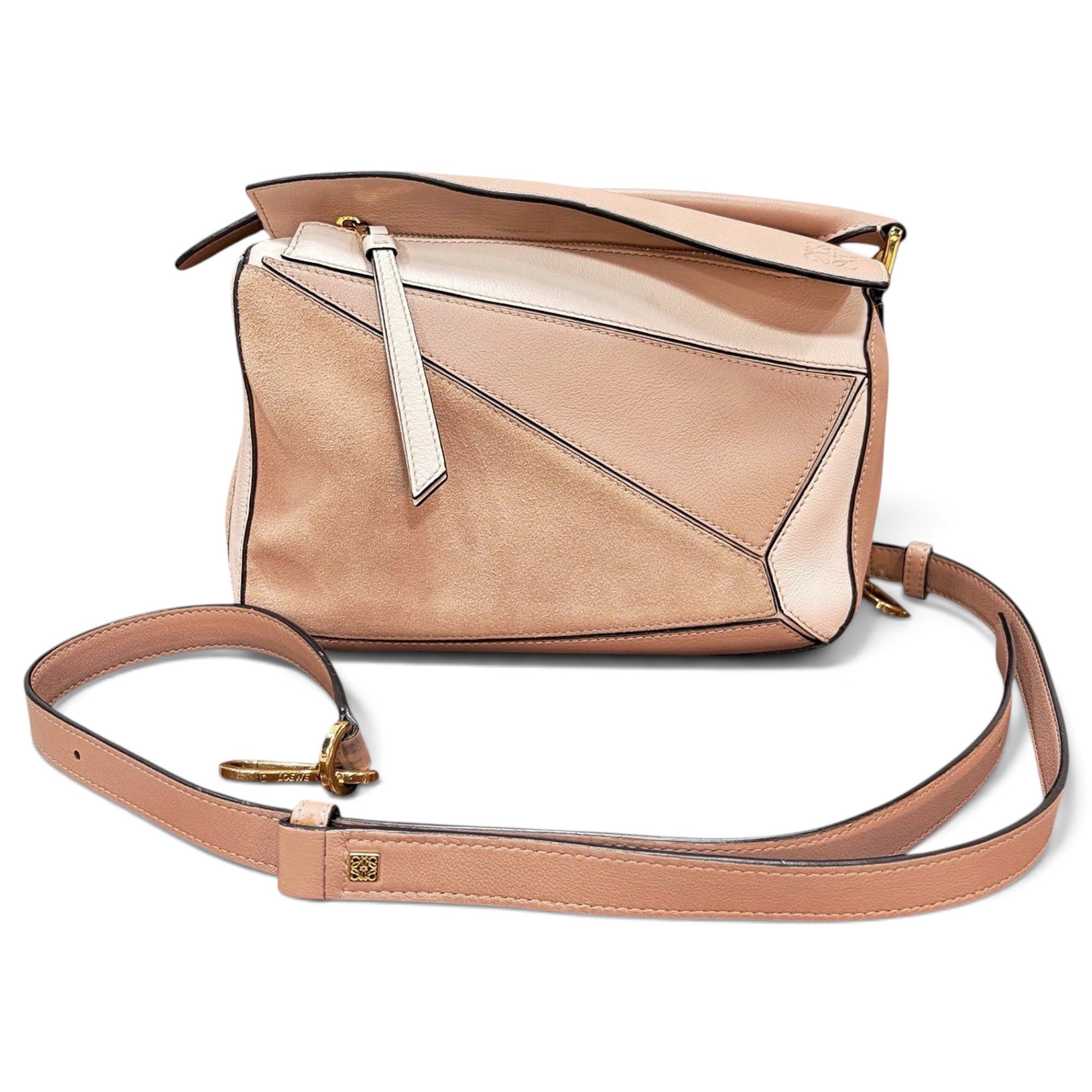 Puzzle leather handbag
