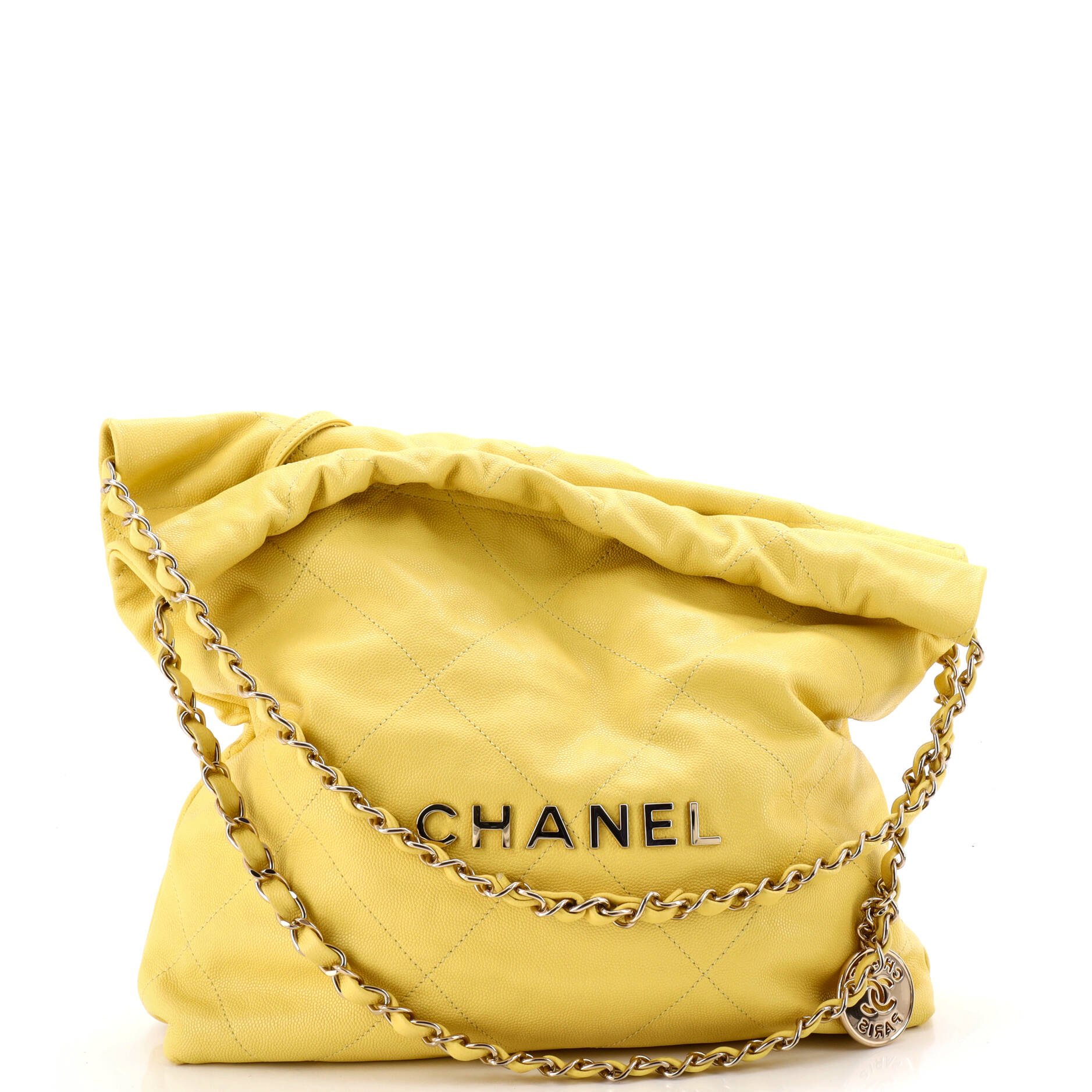 22 Chain Hobo Quilted Caviar Small