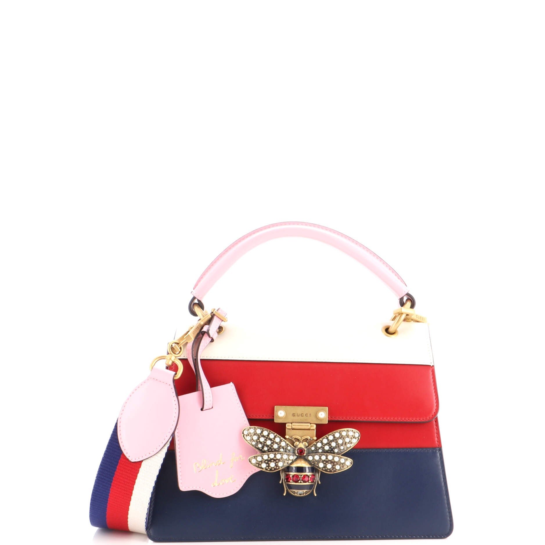 Queen Margaret Top Handle Bag Colorblock Leather Small