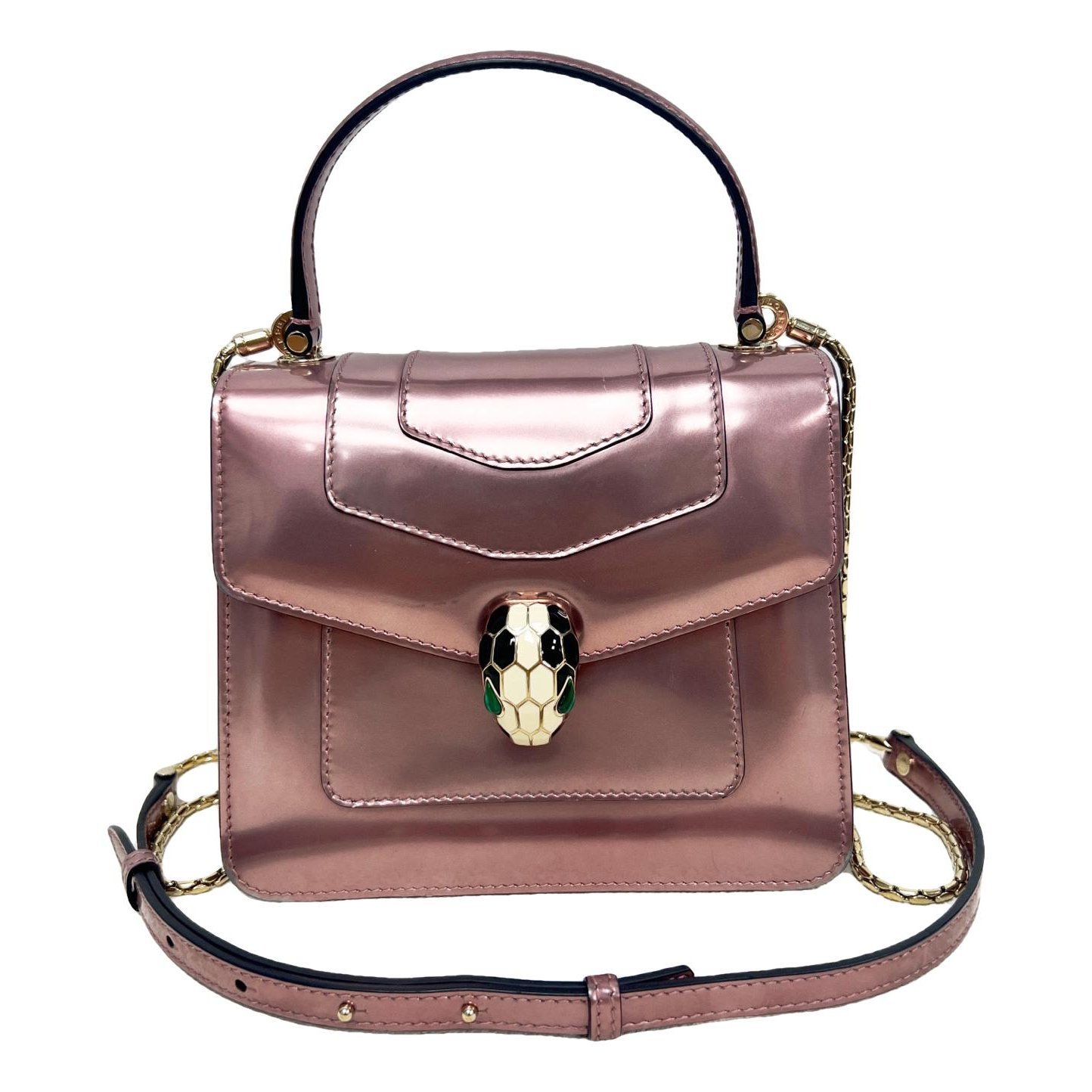 Serpenti patent leather handbag
