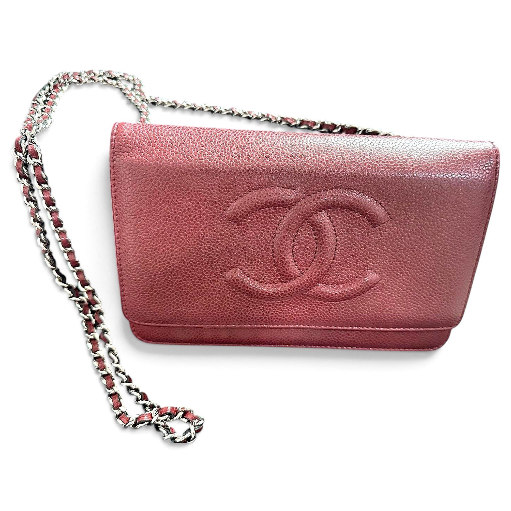 Wallet On Chain Double C leather crossbody bag