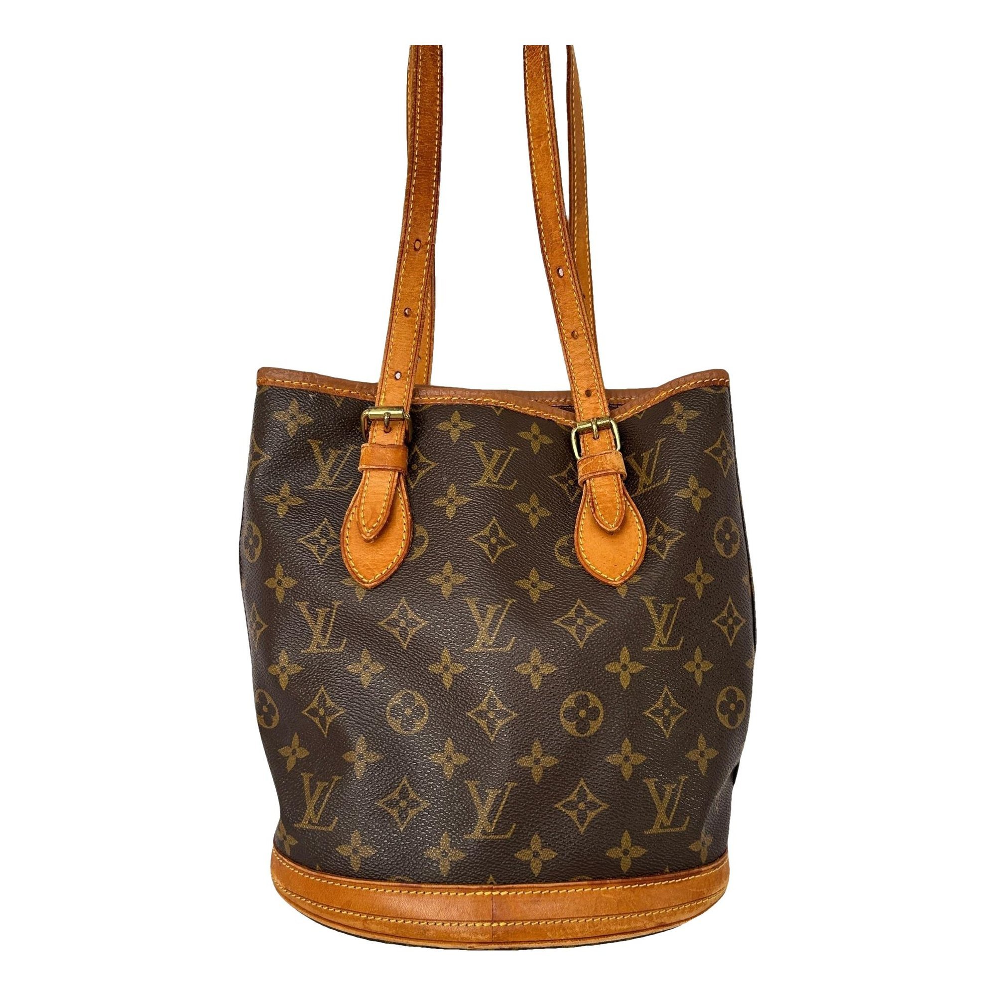 Bucket leather handbag