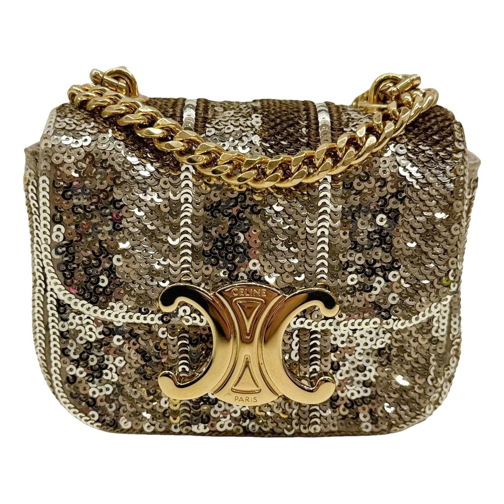 Triomphe chain glitter mini bag