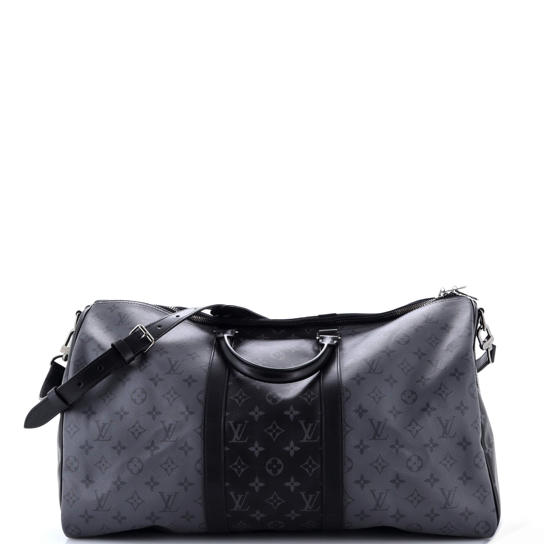 Louis Vuitton Keepall Bandouliere Bag Reverse Monogram Eclipse Canvas 50