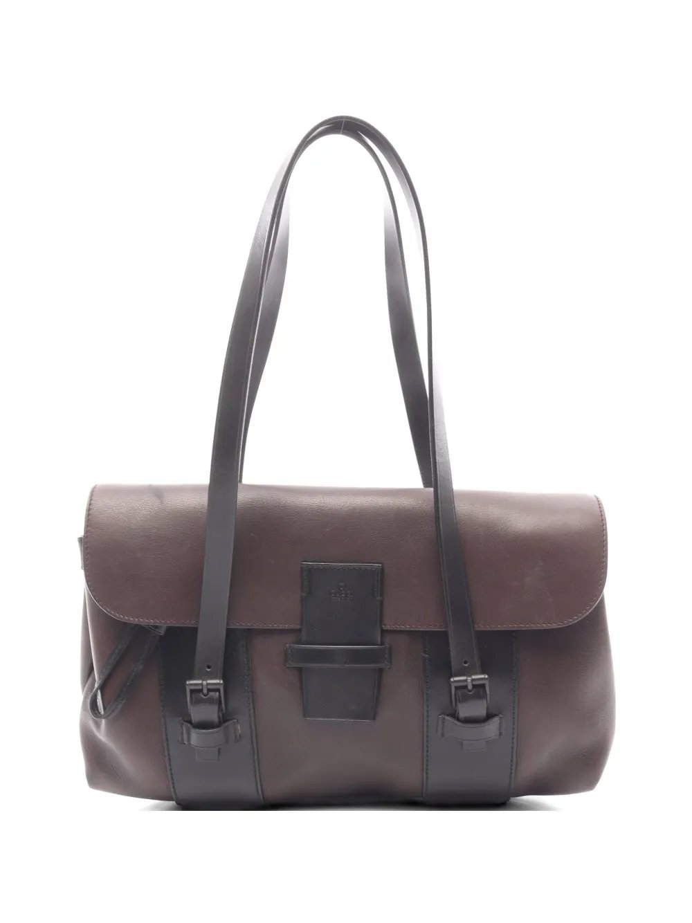 2000s buckled leather shoulder bag