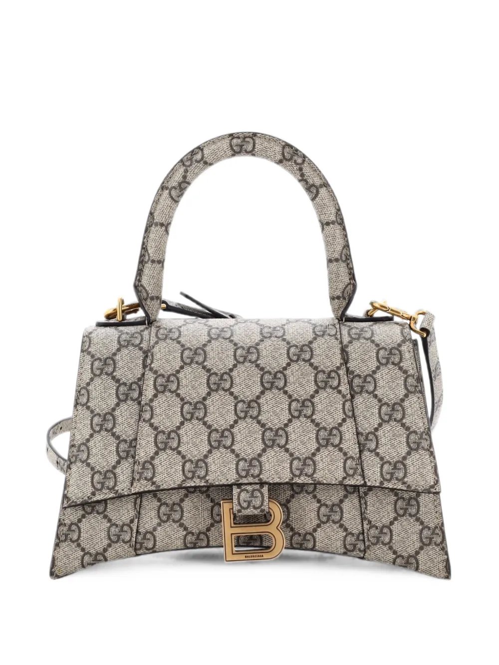 x Balenciaga The Hacker Project Hourglass Top Handle Bag GG Coated Canvas Small shoulder bag