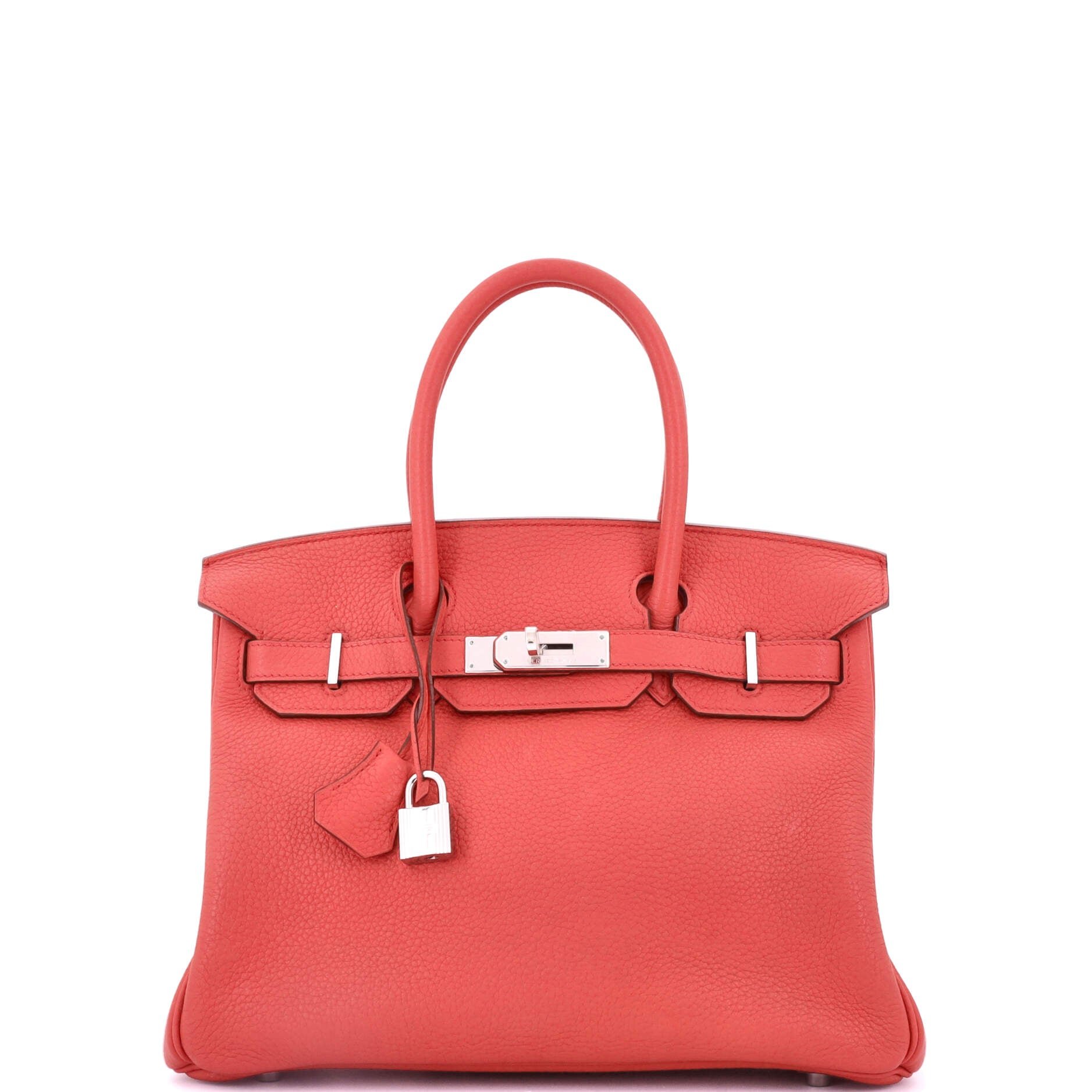 Hermes Birkin Handbag Bougainvillier Clemence with Palladium Hardware 30