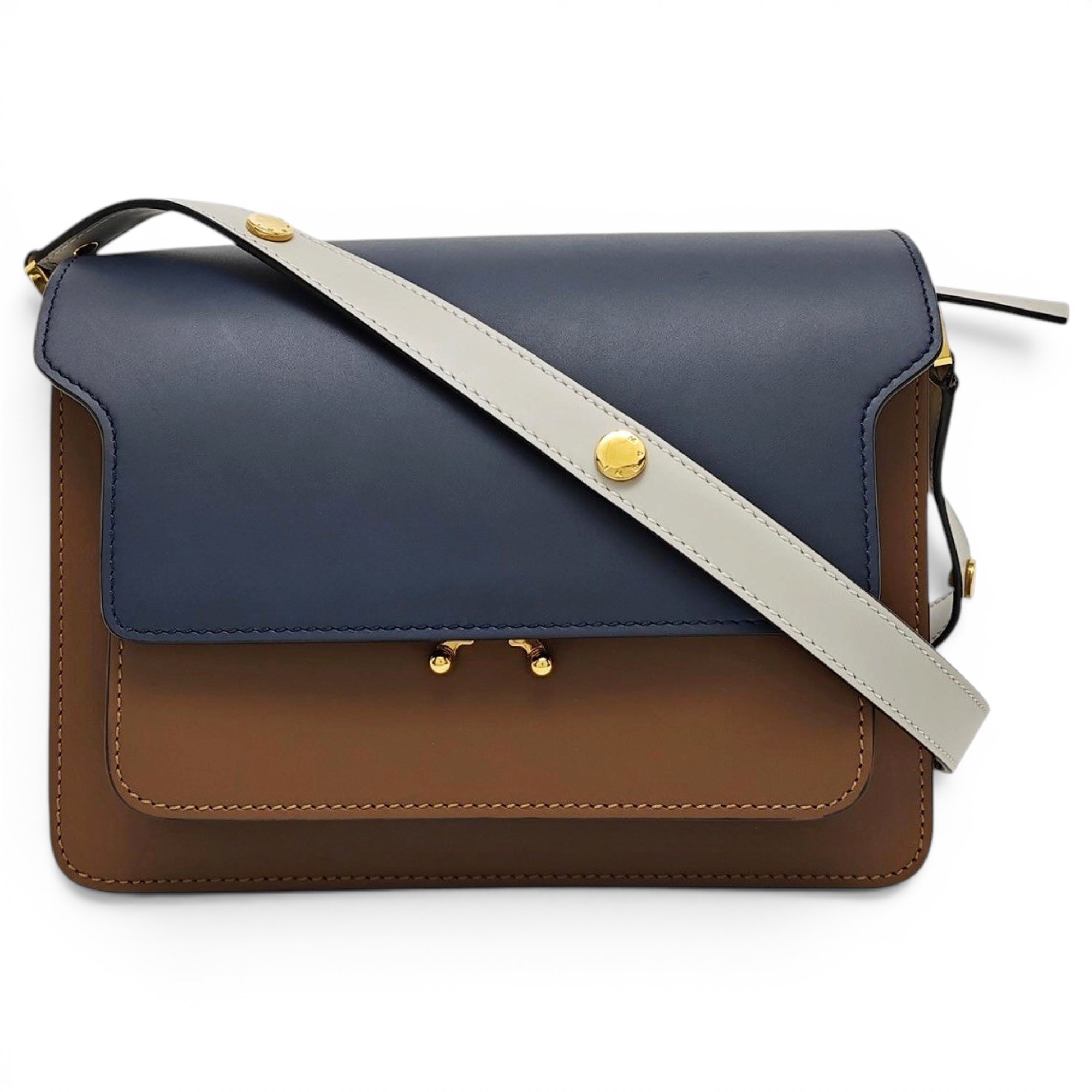 Trunk leather handbag