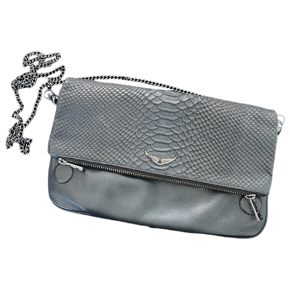 Rock leather clutch bag