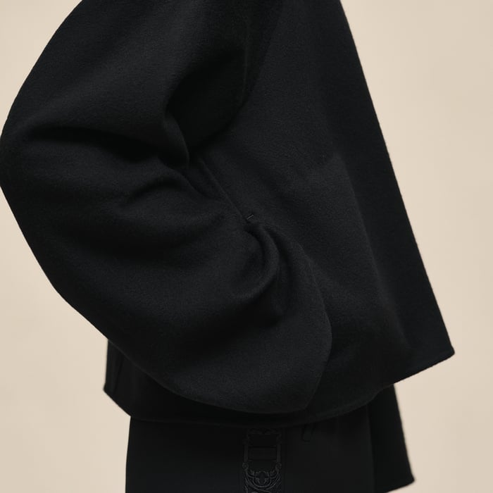 Noir Cashmere Embroidered Jacket