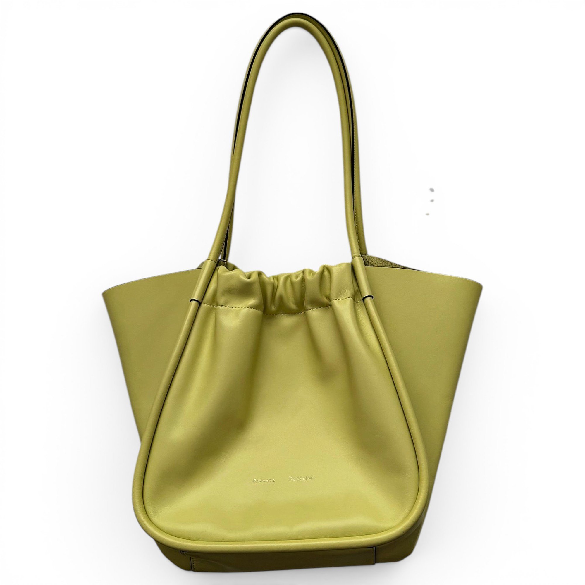 Ruched leather handbag