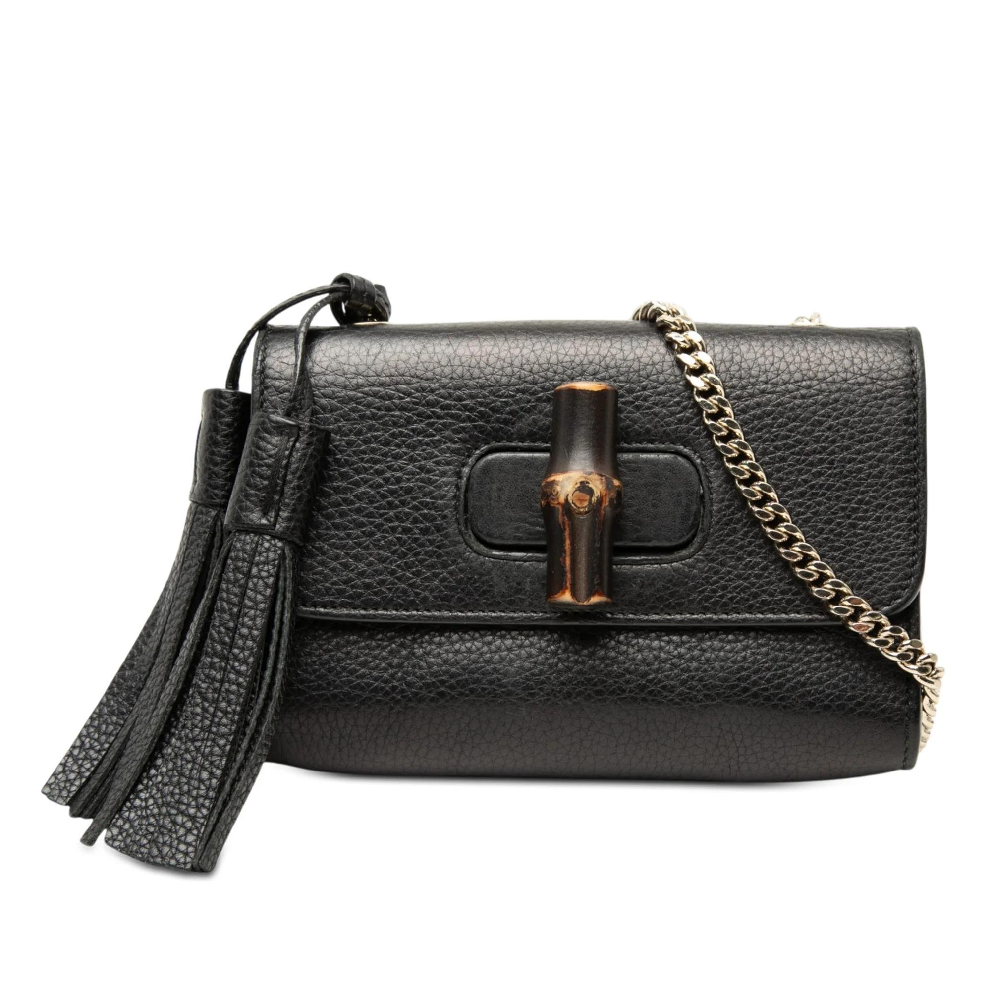 Bamboo leather crossbody bag