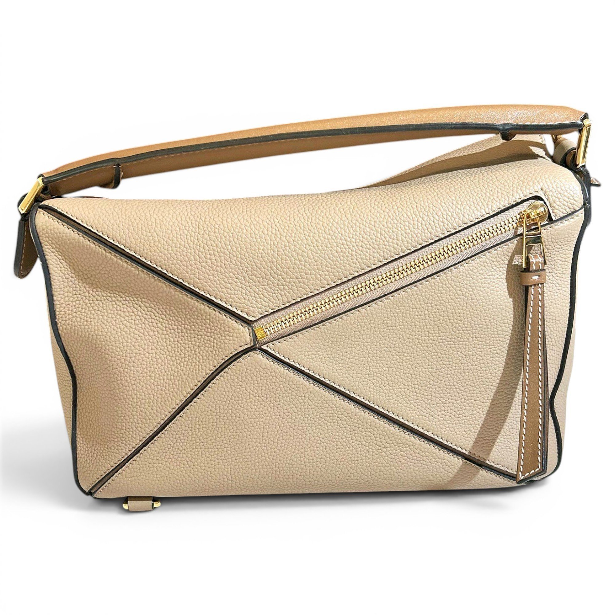 Puzzle leather handbag